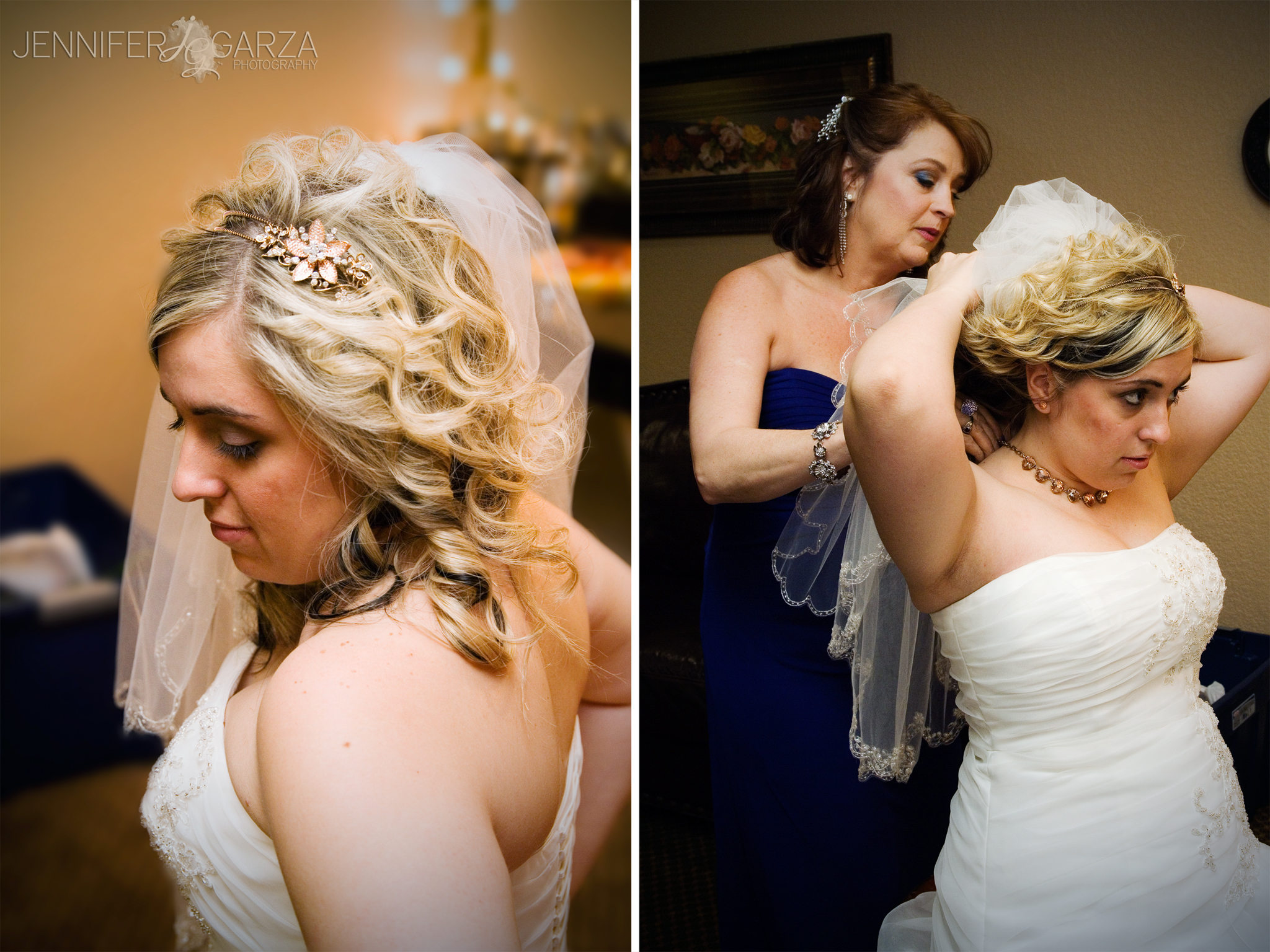 Mother of the Bride putting the veil on the bride. Detail photo of bride's hair. Annie & Tom’s Stonebrook Manor Event Center Wedding by Colorado Wedding Photographer, Jennifer Garza. Colorado Wedding Photographer, Denver Wedding Photographer, Colorado Wedding Photos, Denver Wedding Photos, Colorado Bride, Denver Bride, Stonebrook Manor Wedding, Stonebrook Manor, Rocky Mountain Bride, Couture Colorado