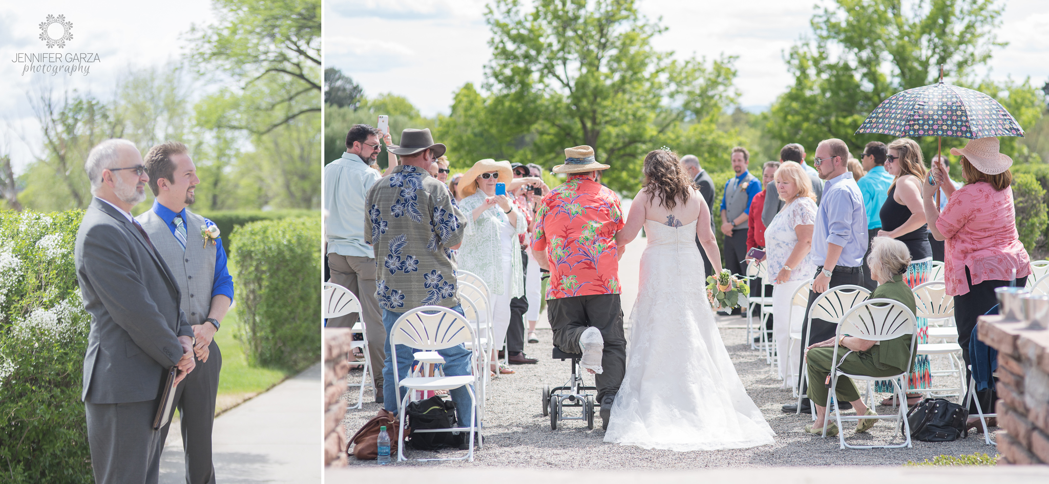 Bride being walked down the aisle by her father. Rachael & Wes' Wash Park and Irish Rover Pub Denver Wedding by Colorado Wedding Photographer, Jennifer Garza. Colorado Wedding Photographer, Denver Wedding Photographer, Colorado Wedding Photos, Denver Wedding Photos, Colorado Bride, Denver Bride, Wash Park Wedding, Wash Park, Irish Rover Pub, Irish Rover Pub Wedding, Pub Wedding, Park Wedding