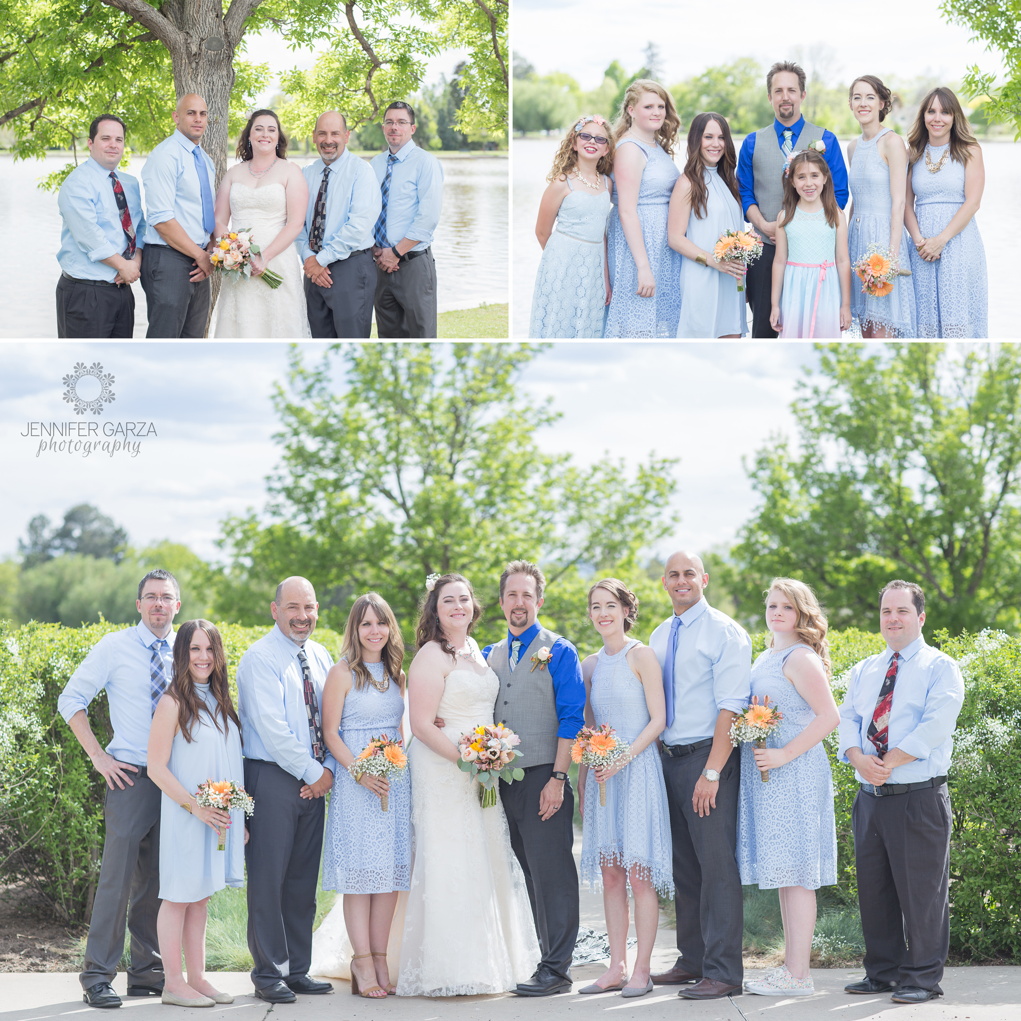 Bridal Party Photos during a summer wedding ceremony in the park. Rachael & Wes' Wash Park and Irish Rover Pub Denver Wedding by Colorado Wedding Photographer, Jennifer Garza. Colorado Wedding Photographer, Denver Wedding Photographer, Colorado Wedding Photos, Denver Wedding Photos, Colorado Bride, Denver Bride, Wash Park Wedding, Wash Park, Irish Rover Pub, Irish Rover Pub Wedding, Pub Wedding, Park Wedding