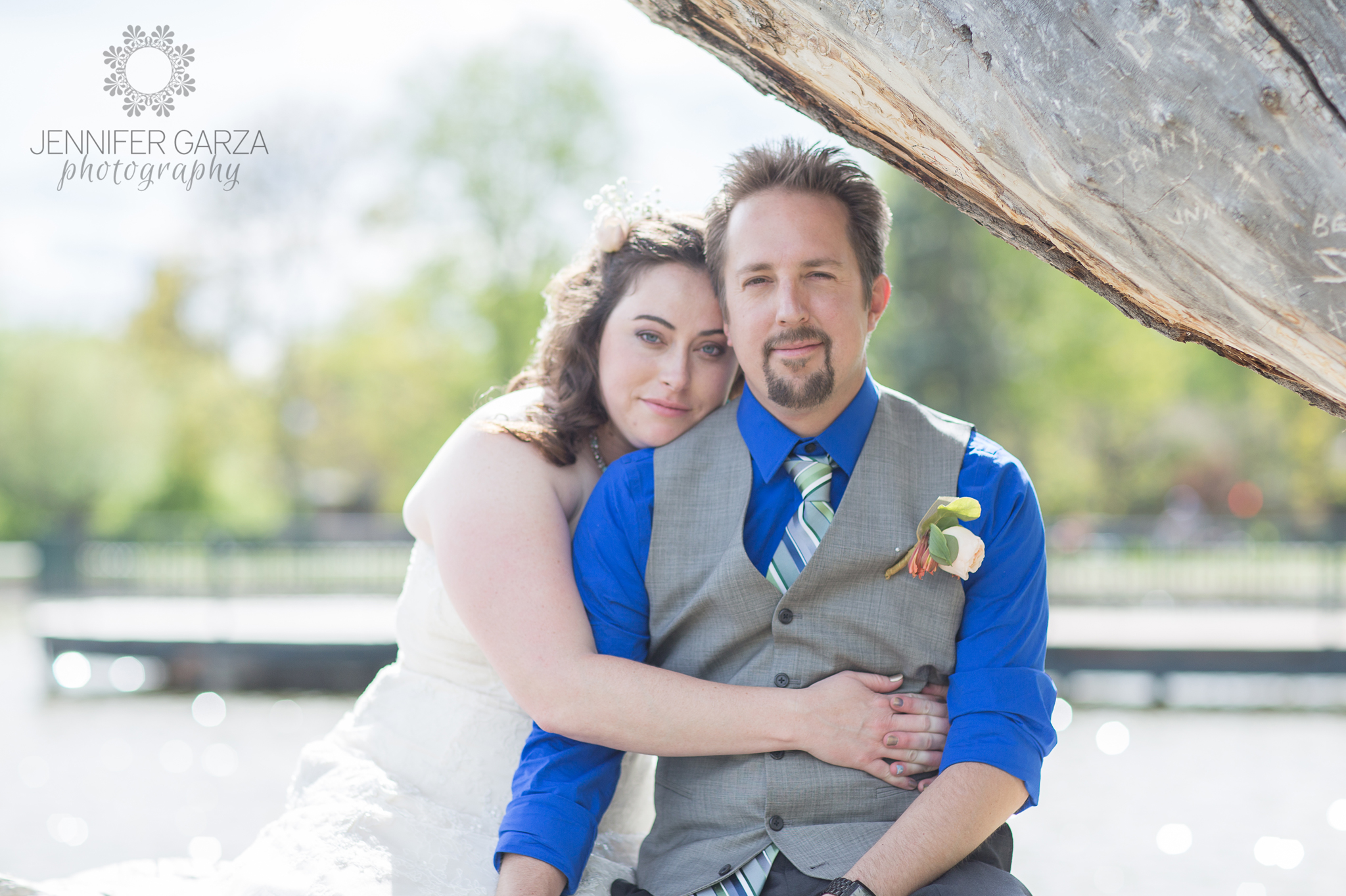 Romantic Couple's Portraits near the lake during a summer wedding ceremony in the park. Rachael & Wes' Wash Park and Irish Rover Pub Denver Wedding by Colorado Wedding Photographer, Jennifer Garza. Colorado Wedding Photographer, Denver Wedding Photographer, Colorado Wedding Photos, Denver Wedding Photos, Colorado Bride, Denver Bride, Wash Park Wedding, Wash Park, Irish Rover Pub, Irish Rover Pub Wedding, Pub Wedding, Park Wedding