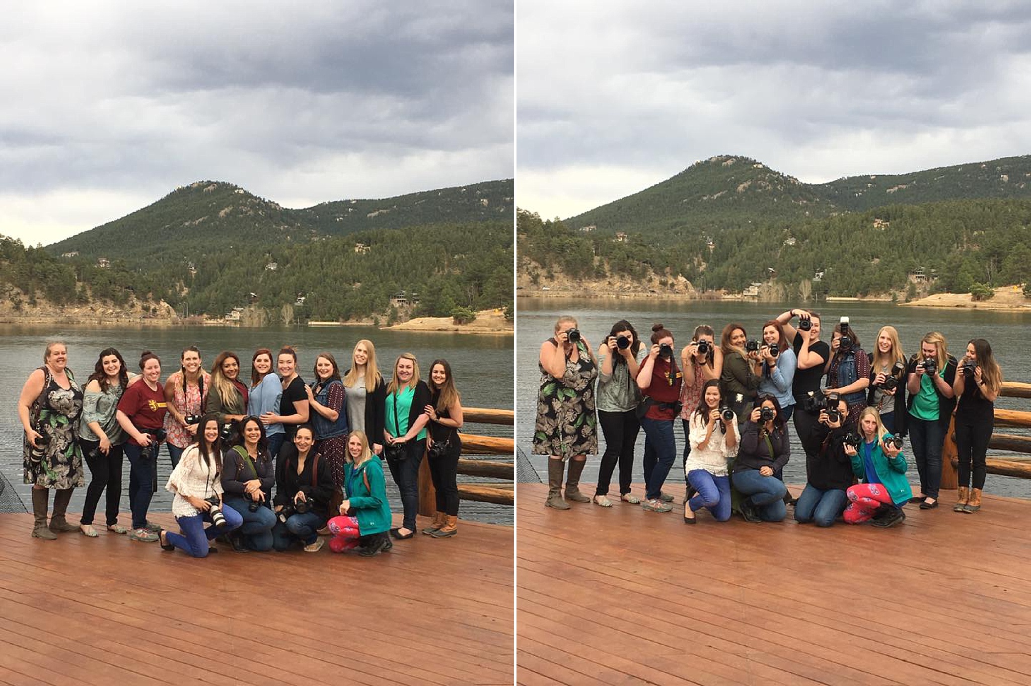 The photographers who participated in the Epic Engagement Shoot at Evergreen Lake House.