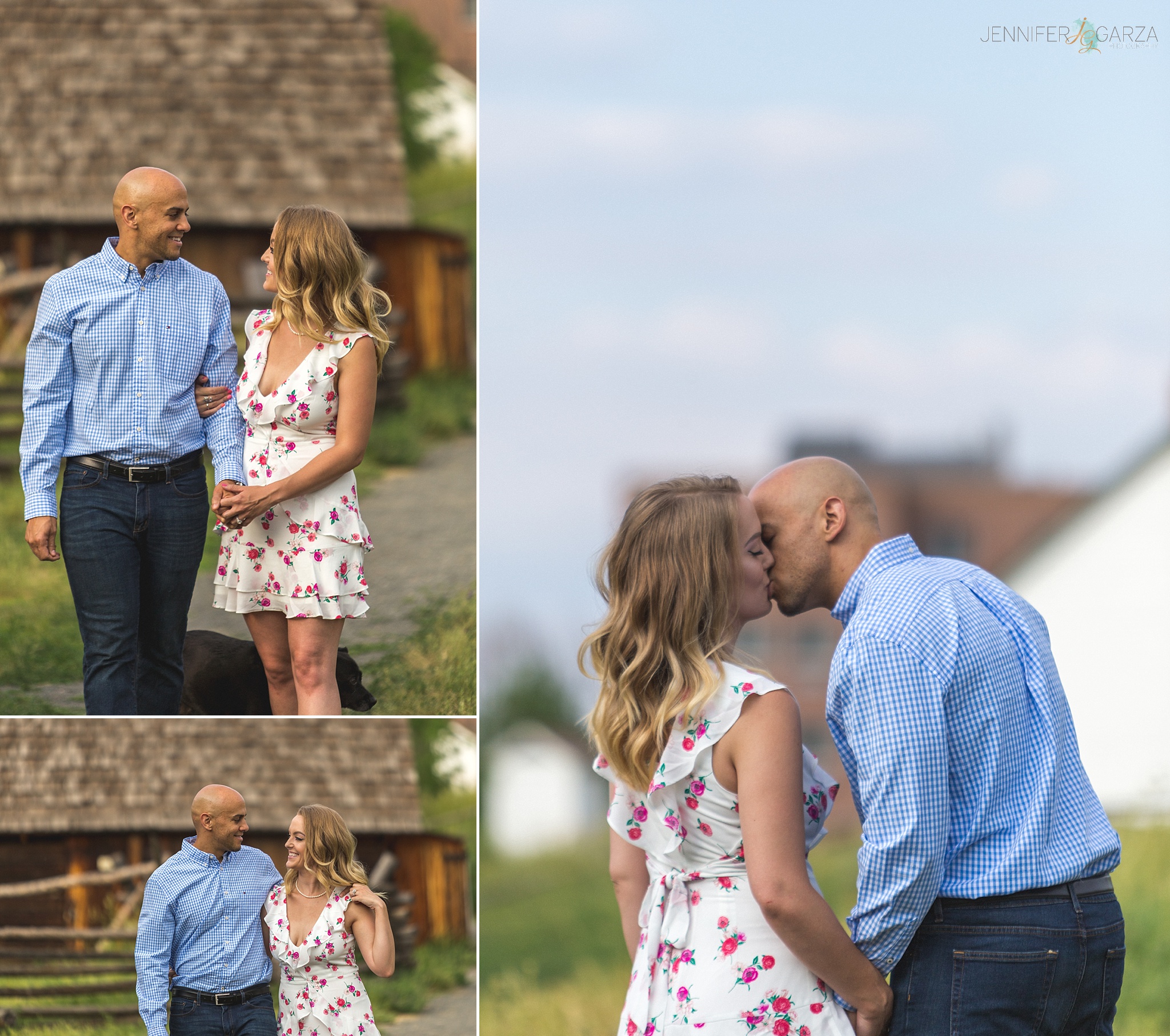 Kyley & Brian's Engagement Session at Clear Creek History Park. Photographed by Jennifer Garza Photography.