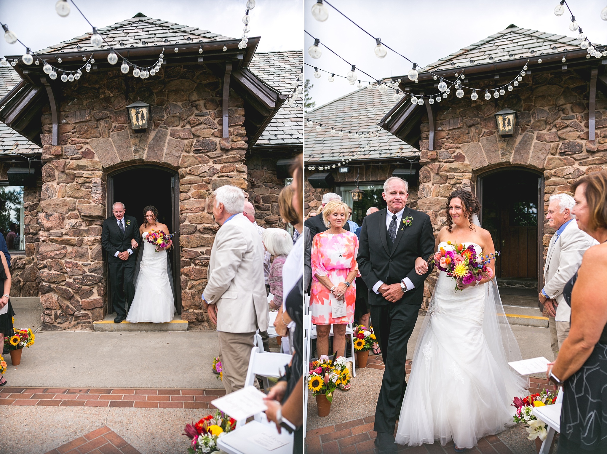 Bride and father walking down the aisle. Kellie & Brian’s Colorado Mountain Wedding at the historic Boettcher Mansion by Colorado Wedding Photographer, Jennifer Garza. Colorado Wedding Photographer, Colorado Wedding Photography, Colorado Mountain Wedding Photographer, Colorado Mountain Wedding, Mountain Wedding Photographer, Boettcher Mansion Wedding Photographer, Boettcher Mansion Wedding, Mountain Wedding, Lookout Mountain Wedding Photographer, Golden Wedding Photographer, Colorado Bride