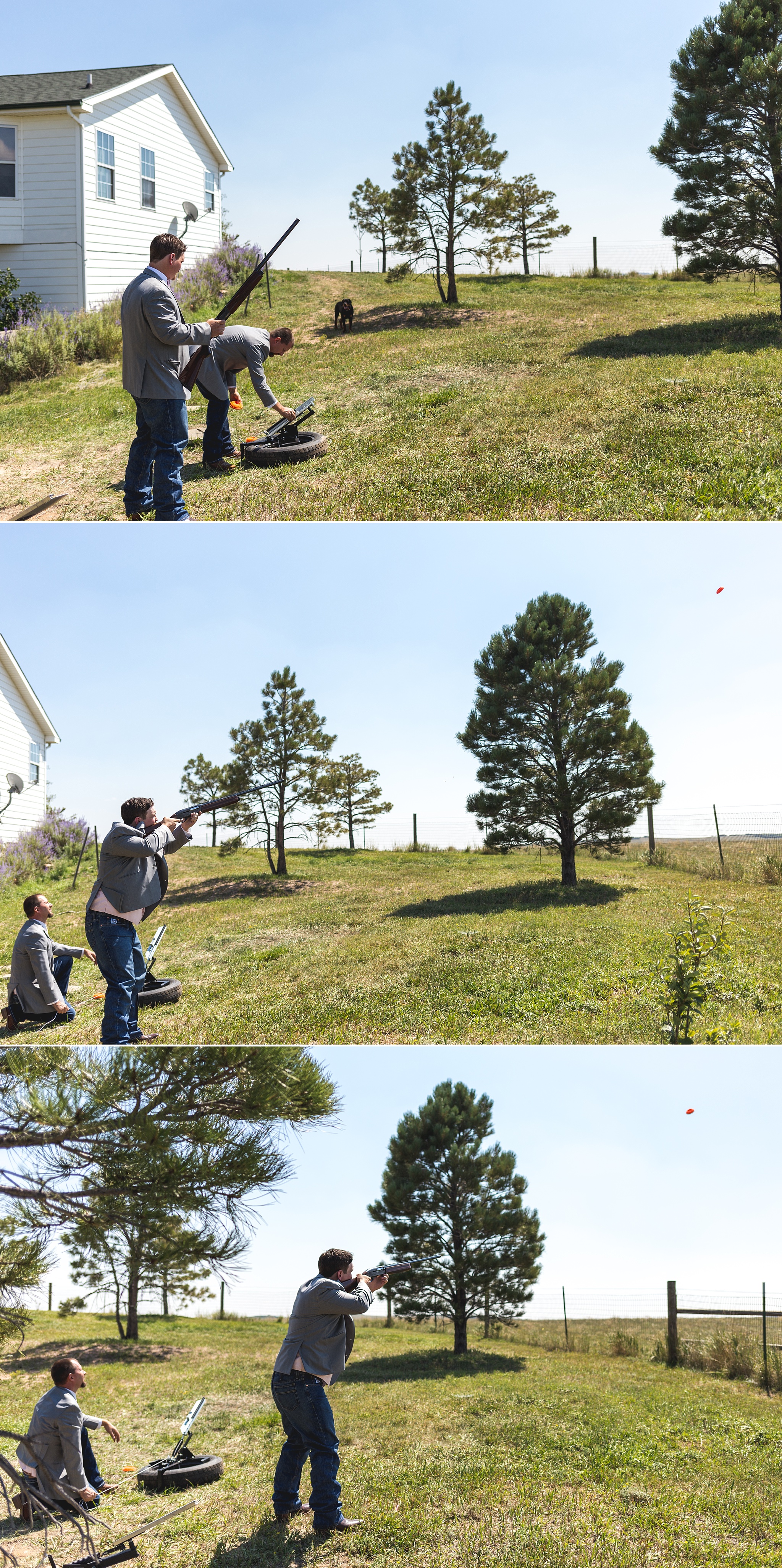 Groom & Groomsmen skeet shooting. Katie & Jake’s Castle Rock Wedding at the Douglas County Fairgrounds by Colorado Wedding Photographer, Jennifer Garza. Colorado Wedding Photographer, Colorado Wedding Photography, Douglas County Fairgrounds Wedding Photography, Castle Rock Wedding Photography, Castle Rock Wedding Photographer, Colorado Wedding Photography, Colorado Wedding Photographer, Colorado Wedding, Rustic Wedding, Colorado Bride, Rocky Mountain Bride