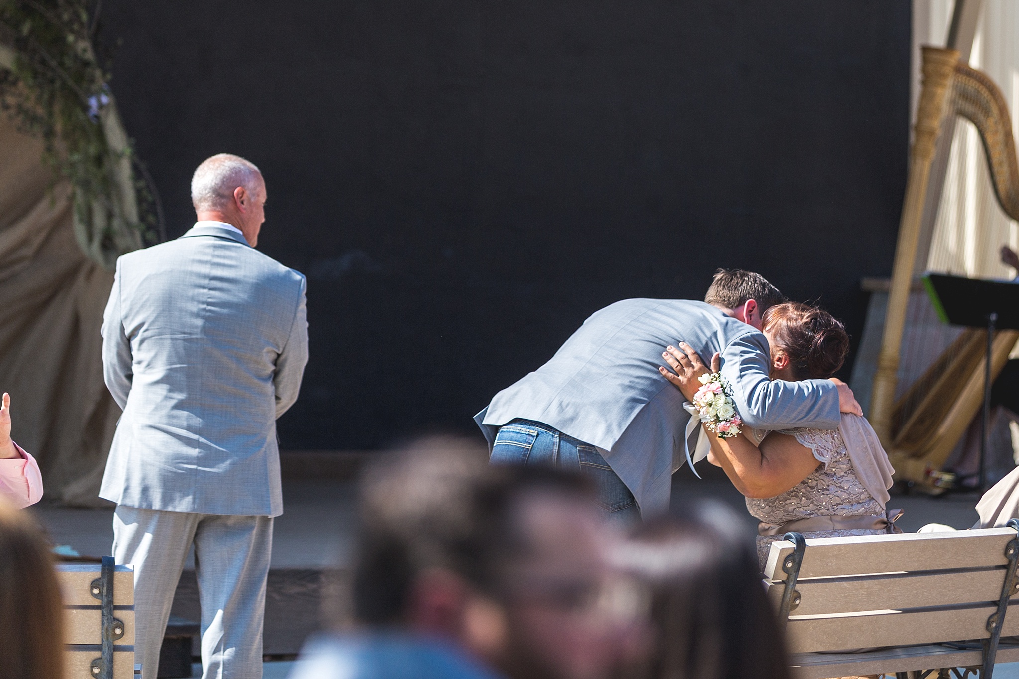 Groom hugging his mother at the beginning of the ceremony. Katie & Jake’s Castle Rock Wedding at the Douglas County Fairgrounds by Colorado Wedding Photographer, Jennifer Garza. Colorado Wedding Photographer, Colorado Wedding Photography, Douglas County Fairgrounds Wedding Photography, Castle Rock Wedding Photography, Castle Rock Wedding Photographer, Colorado Wedding Photography, Colorado Wedding Photographer, Colorado Wedding, Rustic Wedding, Colorado Bride, Rocky Mountain Bride