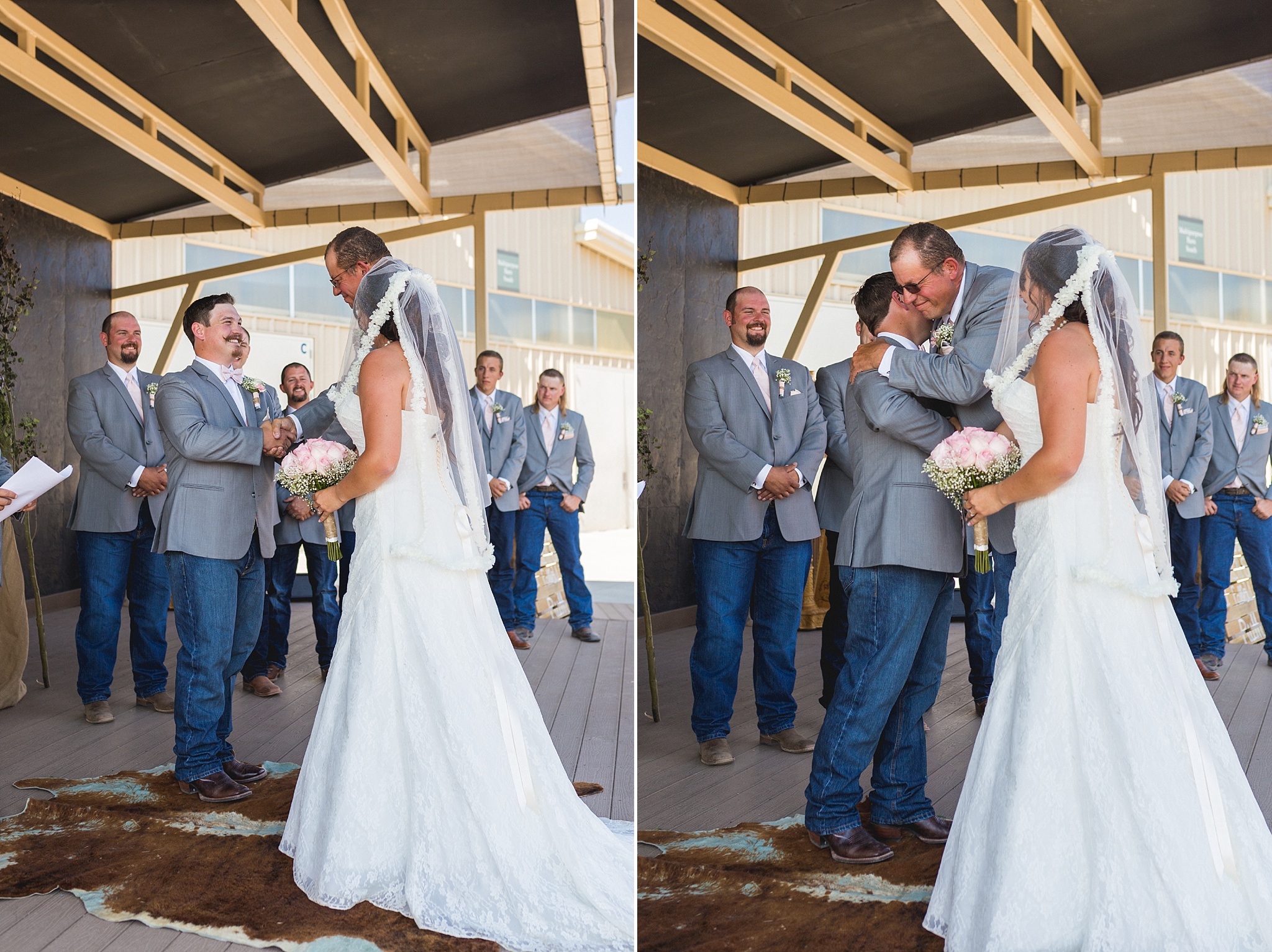 Bride’s father her away at the beginning of the ceremony. Katie & Jake’s Castle Rock Wedding at the Douglas County Fairgrounds by Colorado Wedding Photographer, Jennifer Garza. Colorado Wedding Photographer, Colorado Wedding Photography, Douglas County Fairgrounds Wedding Photography, Castle Rock Wedding Photography, Castle Rock Wedding Photographer, Colorado Wedding Photography, Colorado Wedding Photographer, Colorado Wedding, Rustic Wedding, Colorado Bride, Rocky Mountain Bride