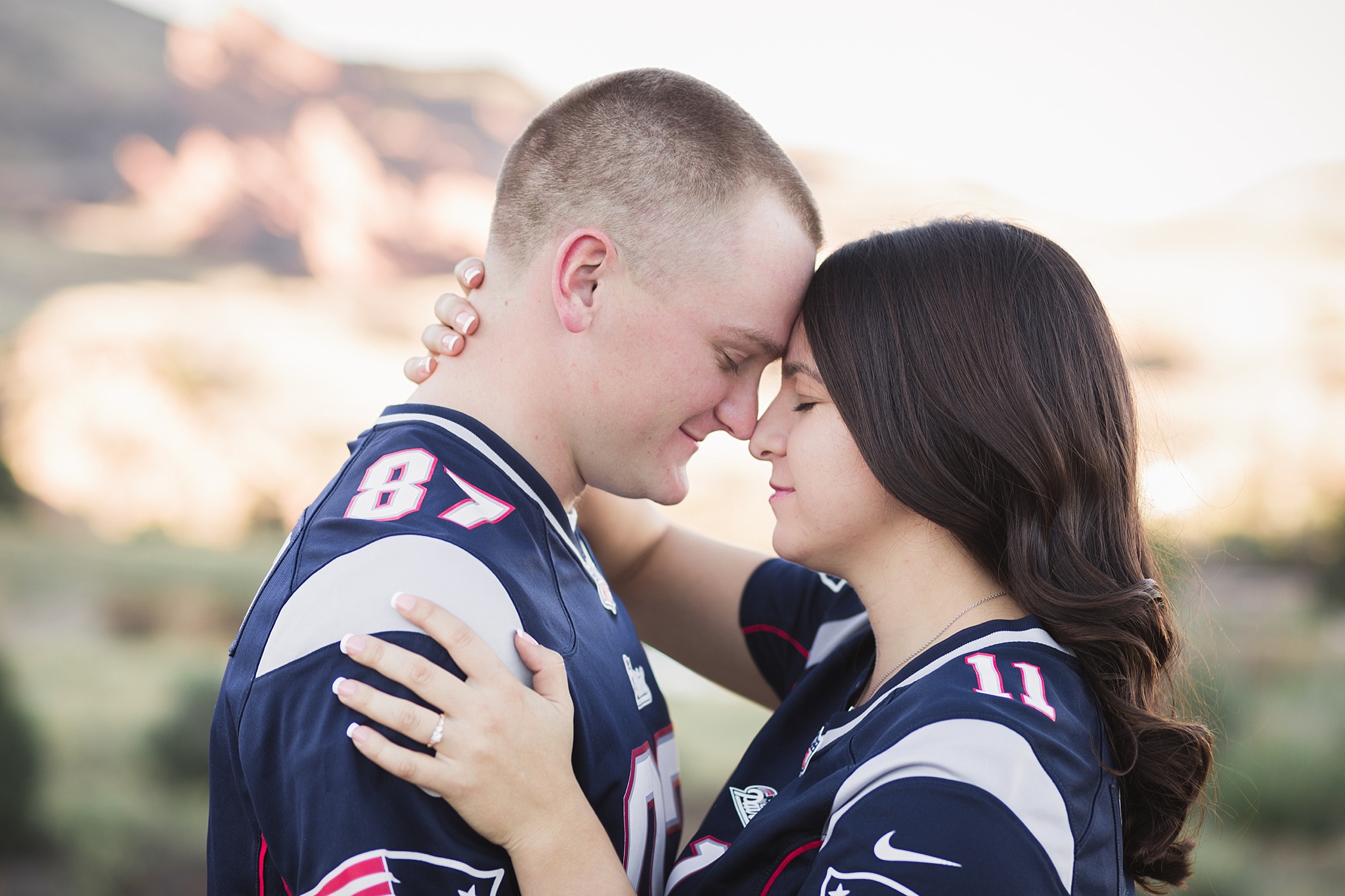 Tania & Chris' Mt. Falcon Engagement Session by Jennifer Garza Photography, Mt. Falcon Engagement Session, Mt. Falcon Engagement Photos, Morrison Engagement Photos, Red Rocks Engagement Photos, Colorado Engagement Photos, Colorado Engagement, Rocky Mountain Bride, New England Patriots Engagement, Patriots Engagement Photos, Sports Engagement Session