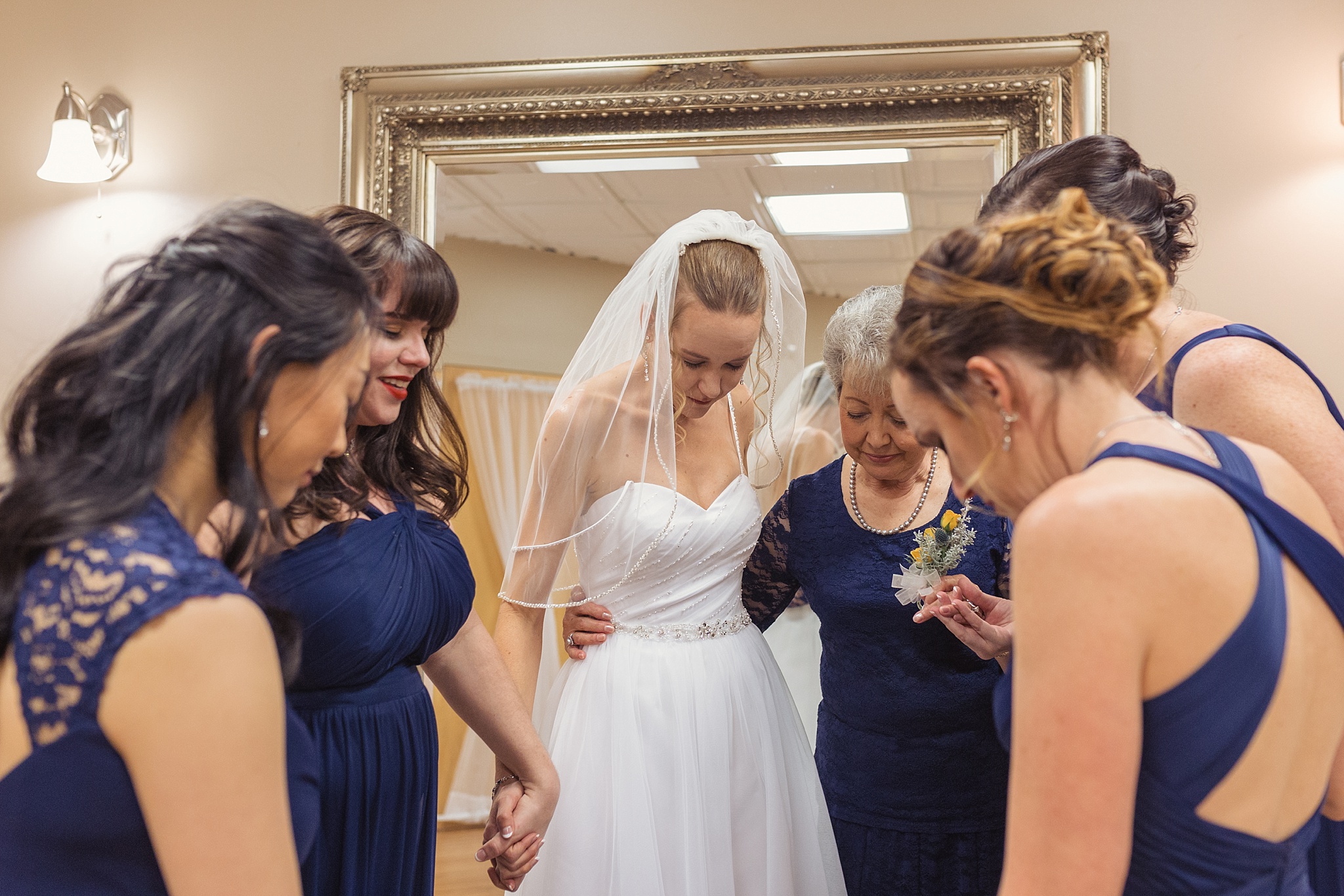 Bride & Bridesmaids praying before the wedding ceremony. Sheri & Damon's Colorado Springs Wedgewood Black Forest Wedding by Colorado Wedding Photographer, Jennifer Garza. Colorado Wedding Photographer, Colorado Wedding Photography, Colorado Springs Wedding Photographer, Colorado Springs Wedding Photography, Wedgewood Weddings, Wedgewood Weddings Black Forest, Wedgewood Black Forest, Colorado Wedding, Mountain Wedding, Rocky Mountain Bride, Colorado Bride