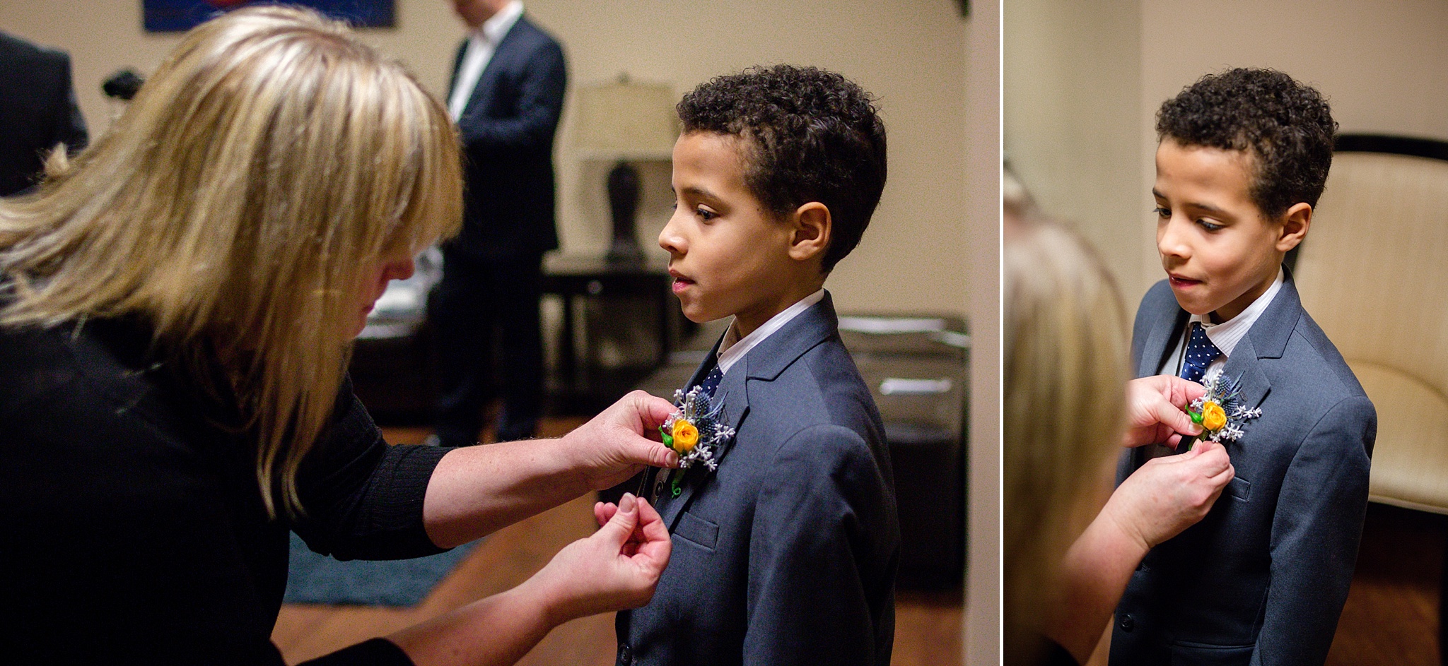 Ring bearer getting his boutonniere pinned on. Sheri & Damon's Colorado Springs Wedgewood Black Forest Wedding by Colorado Wedding Photographer, Jennifer Garza. Colorado Wedding Photographer, Colorado Wedding Photography, Colorado Springs Wedding Photographer, Colorado Springs Wedding Photography, Wedgewood Weddings, Wedgewood Weddings Black Forest, Wedgewood Black Forest, Colorado Wedding, Mountain Wedding, Rocky Mountain Bride, Colorado Bride