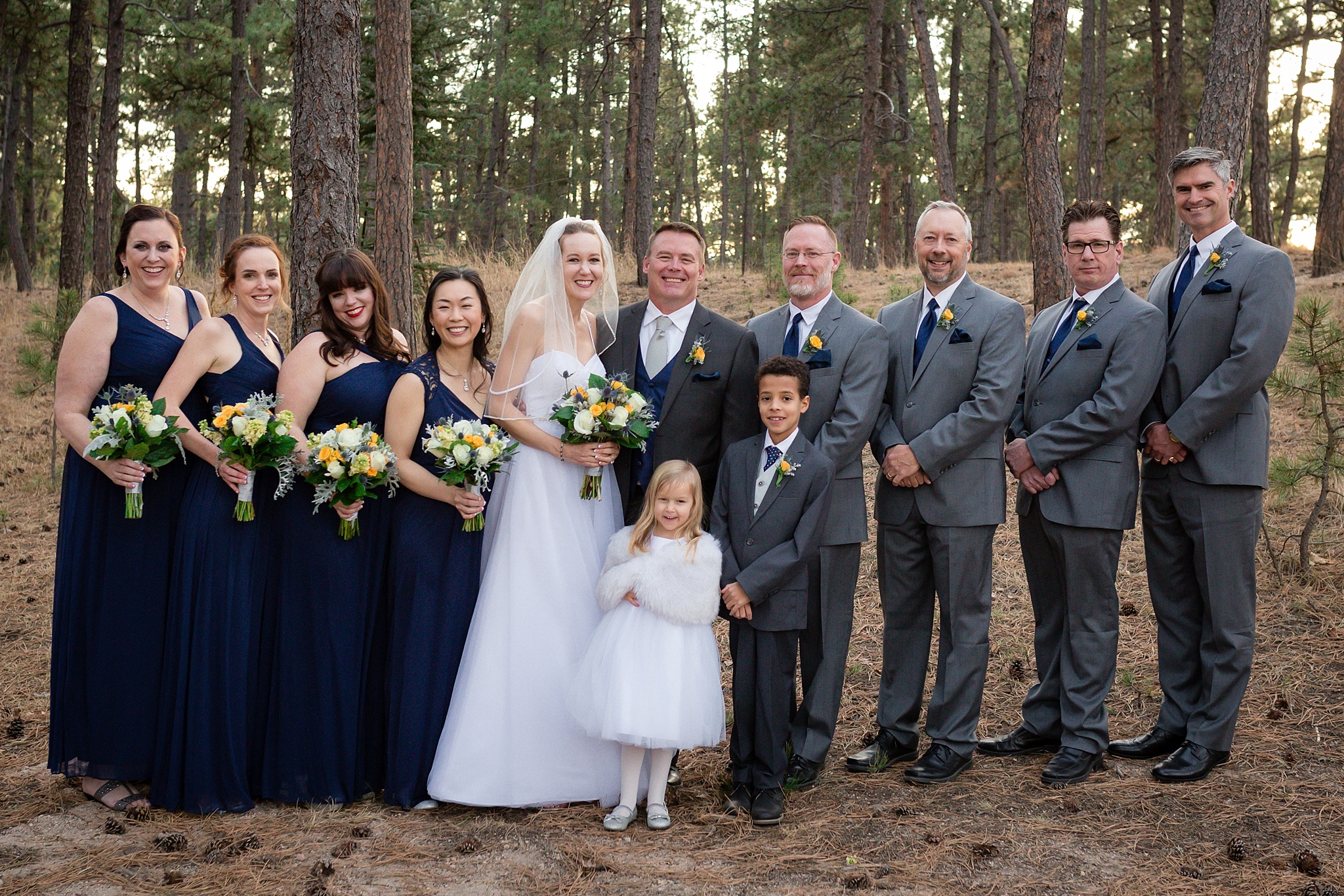 Bridal Party Portrait. Sheri & Damon's Colorado Springs Wedgewood Black Forest Wedding by Colorado Wedding Photographer, Jennifer Garza. Colorado Wedding Photographer, Colorado Wedding Photography, Colorado Springs Wedding Photographer, Colorado Springs Wedding Photography, Wedgewood Weddings, Wedgewood Weddings Black Forest, Wedgewood Black Forest, Colorado Wedding, Mountain Wedding, Rocky Mountain Bride, Colorado Bride