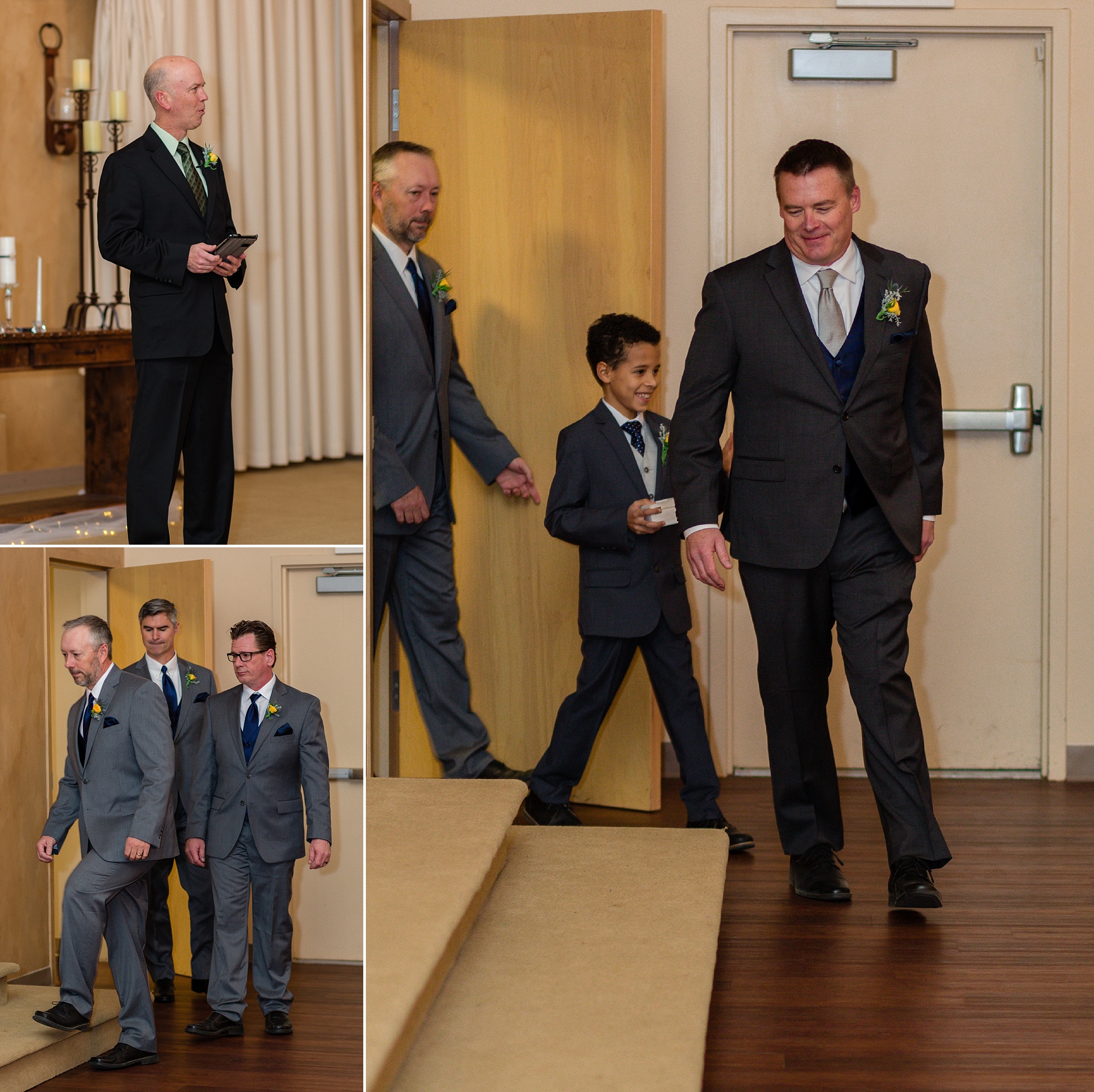 Groom & Groomsmen during the processional. Sheri & Damon's Colorado Springs Wedgewood Black Forest Wedding by Colorado Wedding Photographer, Jennifer Garza. Colorado Wedding Photographer, Colorado Wedding Photography, Colorado Springs Wedding Photographer, Colorado Springs Wedding Photography, Wedgewood Weddings, Wedgewood Weddings Black Forest, Wedgewood Black Forest, Colorado Wedding, Mountain Wedding, Rocky Mountain Bride, Colorado Bride