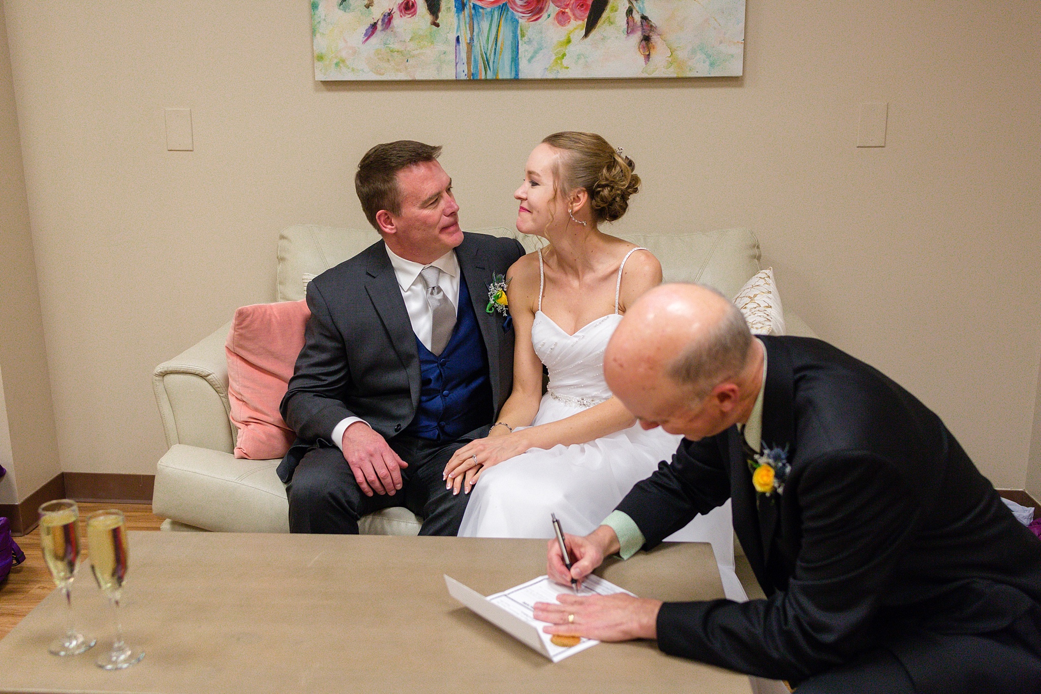 Bride & Groom signing their marriage license. Sheri & Damon's Colorado Springs Wedgewood Black Forest Wedding by Colorado Wedding Photographer, Jennifer Garza. Colorado Wedding Photographer, Colorado Wedding Photography, Colorado Springs Wedding Photographer, Colorado Springs Wedding Photography, Wedgewood Weddings, Wedgewood Weddings Black Forest, Wedgewood Black Forest, Colorado Wedding, Mountain Wedding, Rocky Mountain Bride, Colorado Bride