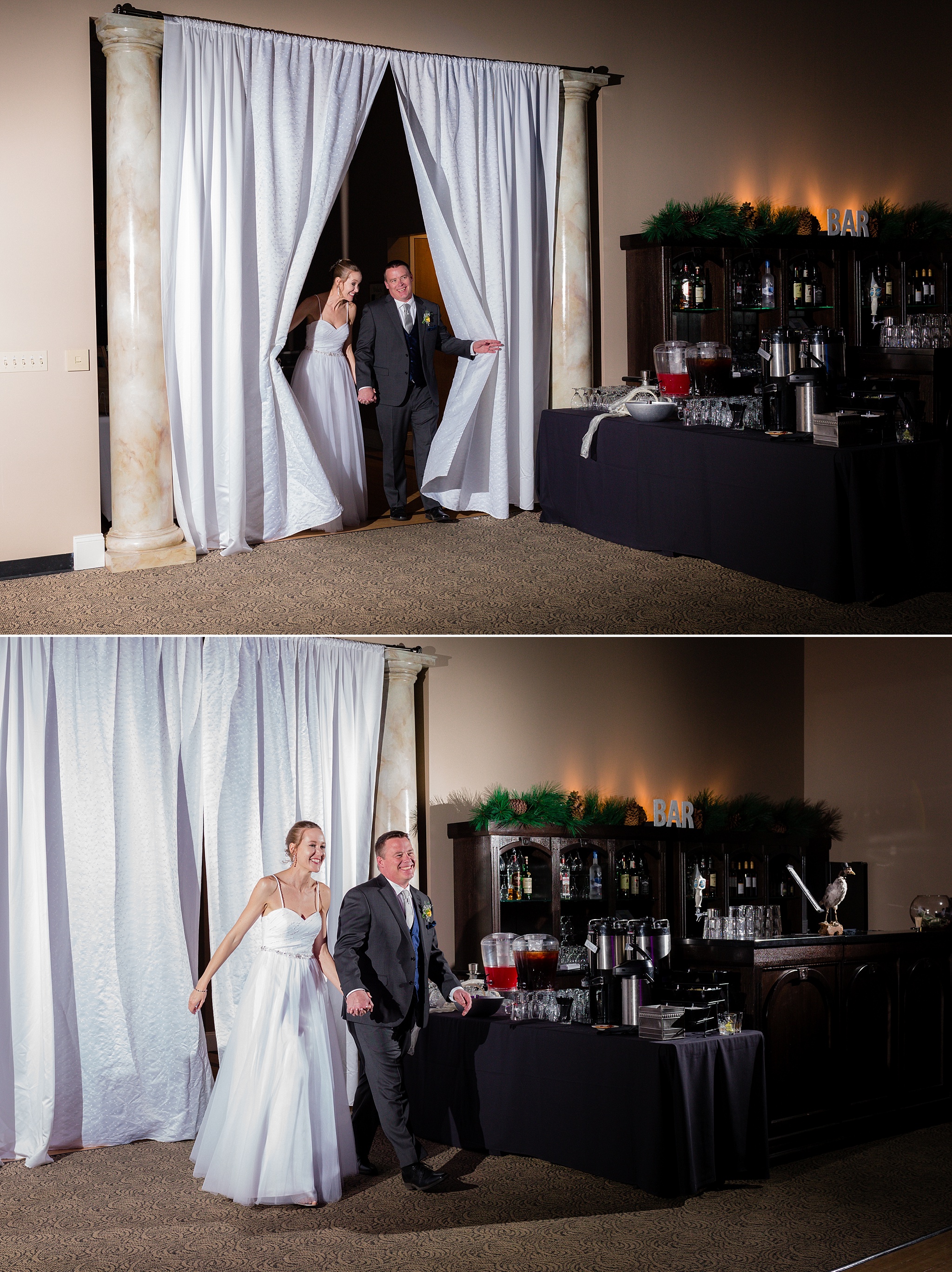 Bride & Groom being announced into wedding reception. Sheri & Damon's Colorado Springs Wedgewood Black Forest Wedding by Colorado Wedding Photographer, Jennifer Garza. Colorado Wedding Photographer, Colorado Wedding Photography, Colorado Springs Wedding Photographer, Colorado Springs Wedding Photography, Wedgewood Weddings, Wedgewood Weddings Black Forest, Wedgewood Black Forest, Colorado Wedding, Mountain Wedding, Rocky Mountain Bride, Colorado Bride