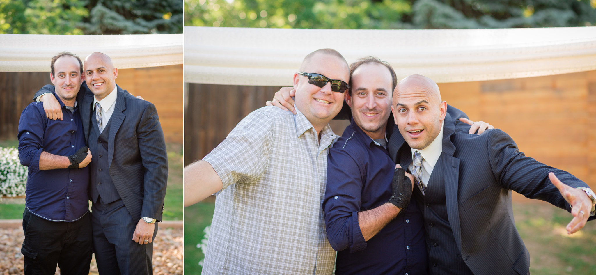 Groom with some friends after the wedding ceremony. Kyley & Brian's Boulder Backyard Wedding and The Mediterranean Restaurant Reception by Colorado Wedding Photographer, Jennifer Garza. Colorado Wedding Photographer, Colorado Wedding Photography, Colorado Top Wedding Photographer, Boulder Wedding Photographer, Boulder Wedding, Backyard Wedding Photographer, Backyard Wedding, The Mediterranean Restaurant, The Med, The Med Reception, Intimate Wedding, Small Intimate Wedding, Rocky Mountain Wedding, Rocky Mountain Bride, Colorado Bride, Here Comes the Bride, Couples Goals, Brides of Colorado