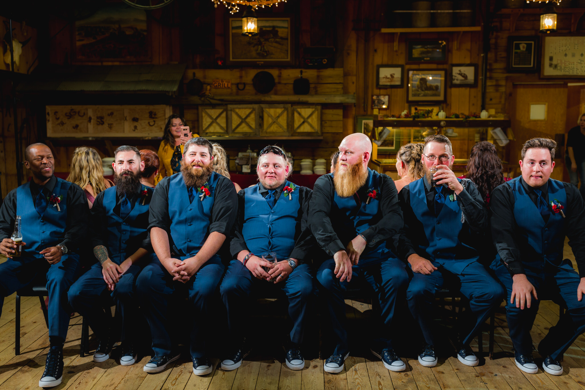 The groomsmen about to play musical chairs against the bridesmaids. Briana and Kevin's Terry Bison Ranch Wedding by Wyoming Wedding Photographer Jennifer Garza, Wyoming Wedding, Wyoming Wedding Photographer, Wyoming Engagement Photographer, Wyoming Bride, Couples Goals, Wyoming Wedding, Wedding Photographer, Wyoming Photographer, Wyoming Wedding Photography, Wedding Inspiration, Destination Wedding Photographer, Fall Wedding, Ranch Wedding, Rustic Wedding Inspiration, Wedding Dress Inspo