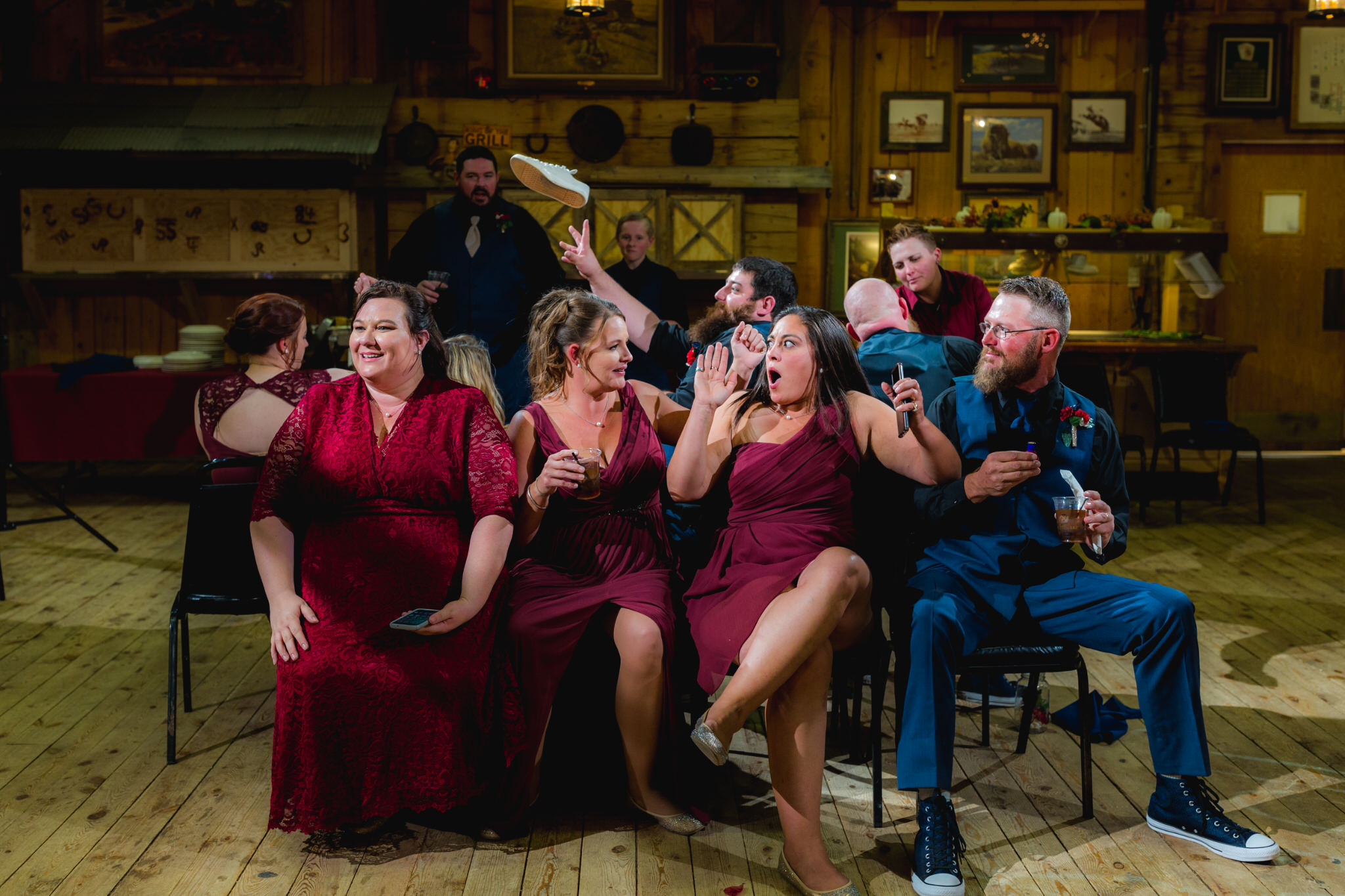 The bridal party trying to grab a chair during a game of musical chairs. Briana and Kevin's Terry Bison Ranch Wedding by Wyoming Wedding Photographer Jennifer Garza, Wyoming Wedding, Wyoming Wedding Photographer, Wyoming Engagement Photographer, Wyoming Bride, Couples Goals, Wyoming Wedding, Wedding Photographer, Wyoming Photographer, Wyoming Wedding Photography, Wedding Inspiration, Destination Wedding Photographer, Fall Wedding, Ranch Wedding, Rustic Wedding Inspiration, Wedding Dress Inspo