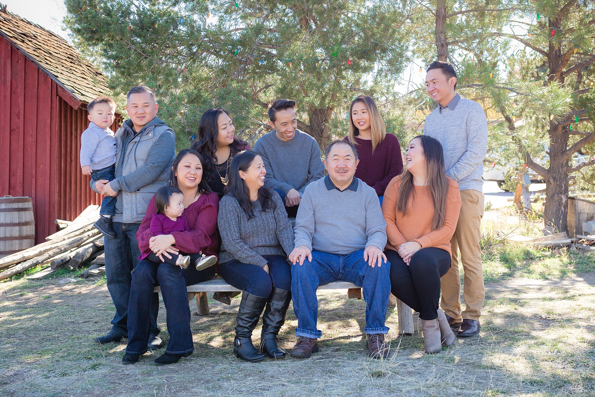 Large extended family group photo. The Lee & Lor’s Family Photo Session at Clear Creek History Park by Colorado Family Photographer, Jennifer Garza. Colorado Family Photography, Colorado Family Photographer, Clear Creek History Park Family Photographer, Clear Creek History Park Family Photography, Clear Creek History Park, Golden History Park Family Photographer, Golden Family Photographer, Golden Family Photography, Golden History Park, Denver Family Photos, Denver Family Photography