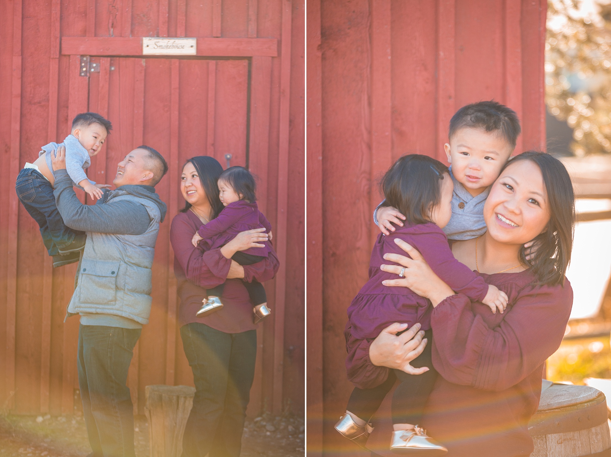 Mom and Dad holding their children. The Lee & Lor’s Family Photo Session at Clear Creek History Park by Colorado Family Photographer, Jennifer Garza. Colorado Family Photography, Colorado Family Photographer, Clear Creek History Park Family Photographer, Clear Creek History Park Family Photography, Clear Creek History Park, Golden History Park Family Photographer, Golden Family Photographer, Golden Family Photography, Golden History Park, Denver Family Photos, Denver Family Photography