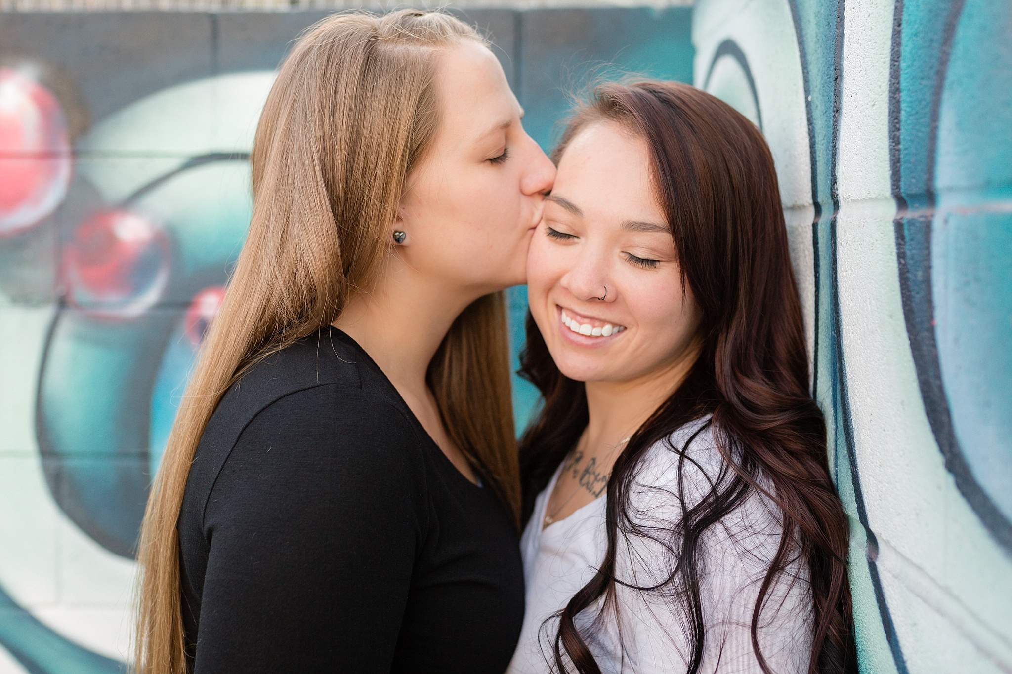 Jessica & Caity’s Same-Sex Engagement Session at 10 Barrel Brewery & RiNo District by Colorado Engagement Photographer, Jennifer Garza. 10 Barrel Brewery Engagement, Brewery Engagement Photos, RiNo District Engagement Photos, RiNo District, RiNo Engagement Photography, Denver Engagement Photography, Denver Engagement, Colorado Engagement Photography, Urban Engagement Photos, Same-Sex Engagement Photography, Same-Sex Engagement Photos, Same-Sex Marriage, Love is Love, LGBTQ