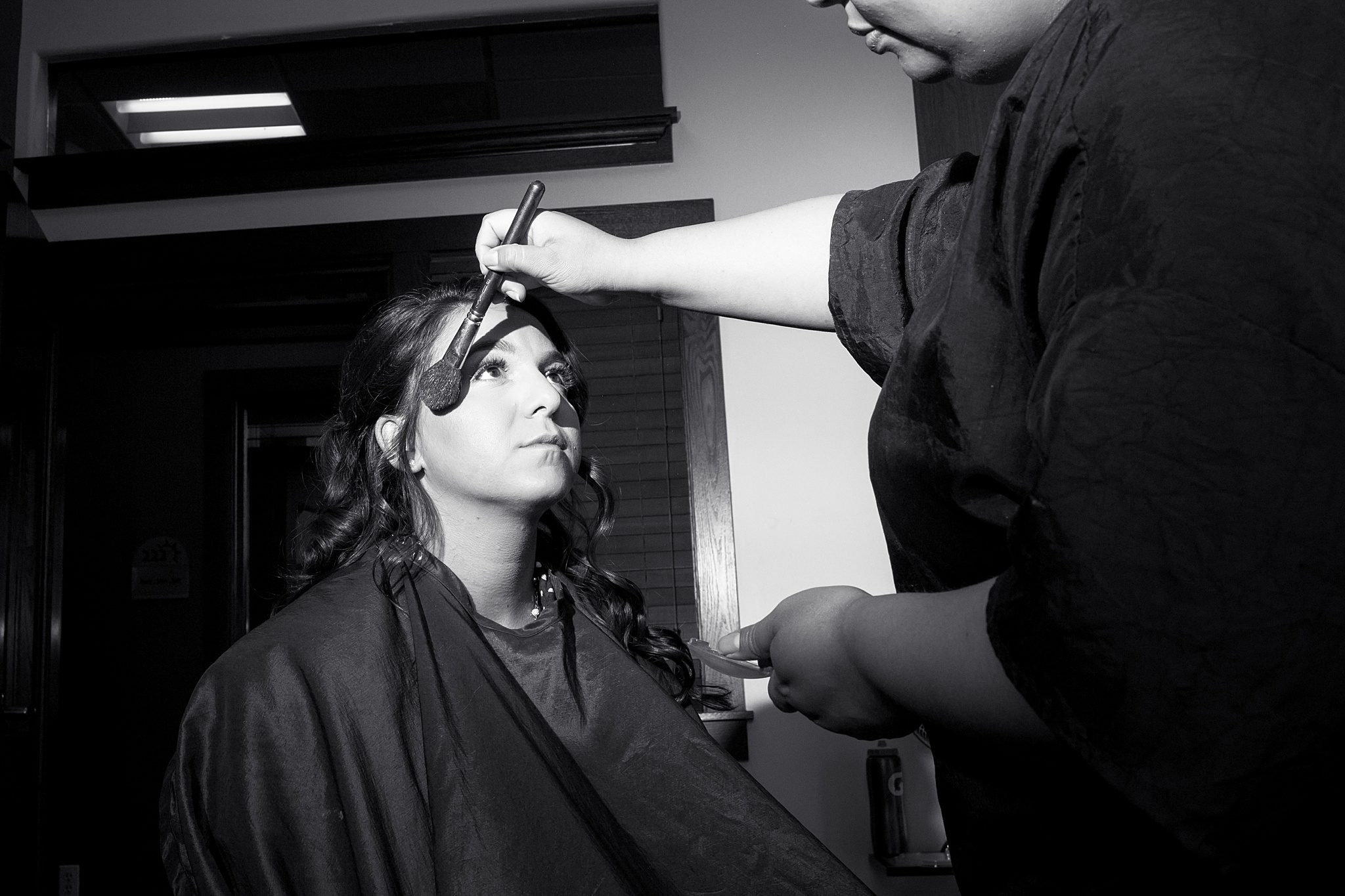 Bride getting ready at a salon. Tania & Chris' Denver Wedding at the Wedgewood Ken Caryl by Colorado Wedding Photography, Jennifer Garza. Colorado Wedding Photographer, Colorado Wedding Photography, Denver Wedding Photographer, Denver Wedding Photography, US Marine Corp Wedding, US Marine Corp, Military Wedding, US Marines, Wedgewood Weddings, Wedgewood Weddings Ken Caryl, Colorado Wedding, Denver Wedding, Wedding Photographer, Colorado Bride, Brides of Colorado