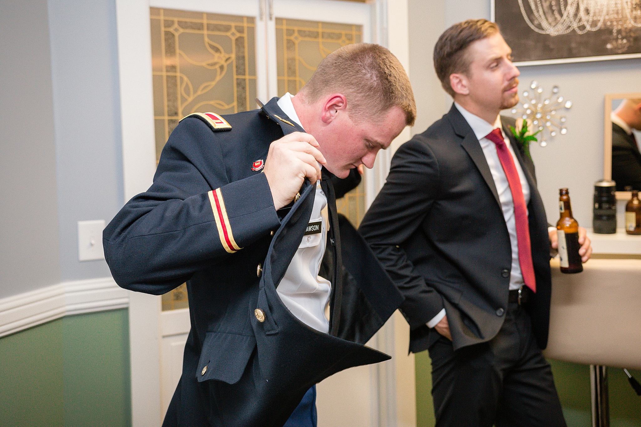 Groom getting ready before the wedding ceremony. Tania & Chris' Denver Wedding at the Wedgewood Ken Caryl by Colorado Wedding Photography, Jennifer Garza. Colorado Wedding Photographer, Colorado Wedding Photography, Denver Wedding Photographer, Denver Wedding Photography, US Marine Corp Wedding, US Marine Corp, Military Wedding, US Marines, Wedgewood Weddings, Wedgewood Weddings Ken Caryl, Colorado Wedding, Denver Wedding, Wedding Photographer, Colorado Bride, Brides of Colorado