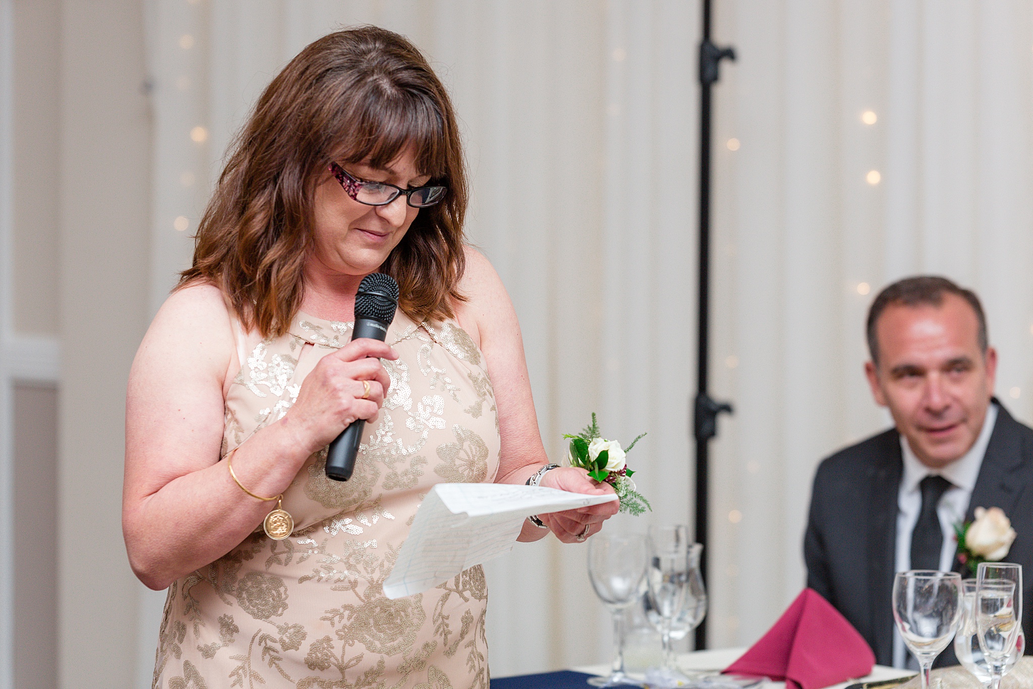 Mother of the Bride giving a speech during the wedding. Tania & Chris' Denver Wedding at the Wedgewood Ken Caryl by Colorado Wedding Photography, Jennifer Garza. Colorado Wedding Photographer, Colorado Wedding Photography, Denver Wedding Photographer, Denver Wedding Photography, US Marine Corp Wedding, US Marine Corp, Military Wedding, US Marines, Wedgewood Weddings, Wedgewood Weddings Ken Caryl, Colorado Wedding, Denver Wedding, Wedding Photographer, Colorado Bride, Brides of Colorado