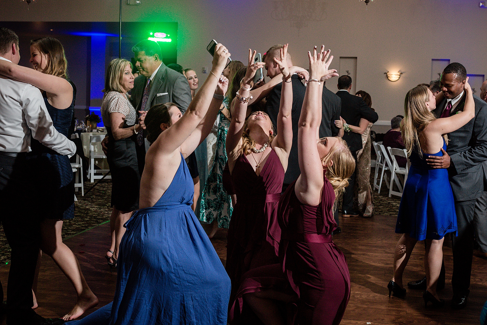 Bridesmaids having fun dancing during the wedding reception. Tania & Chris' Denver Wedding at the Wedgewood Ken Caryl by Colorado Wedding Photography, Jennifer Garza. Colorado Wedding Photographer, Colorado Wedding Photography, Denver Wedding Photographer, Denver Wedding Photography, US Marine Corp Wedding, US Marine Corp, Military Wedding, US Marines, Wedgewood Weddings, Wedgewood Weddings Ken Caryl, Colorado Wedding, Denver Wedding, Wedding Photographer, Colorado Bride, Brides of Colorado