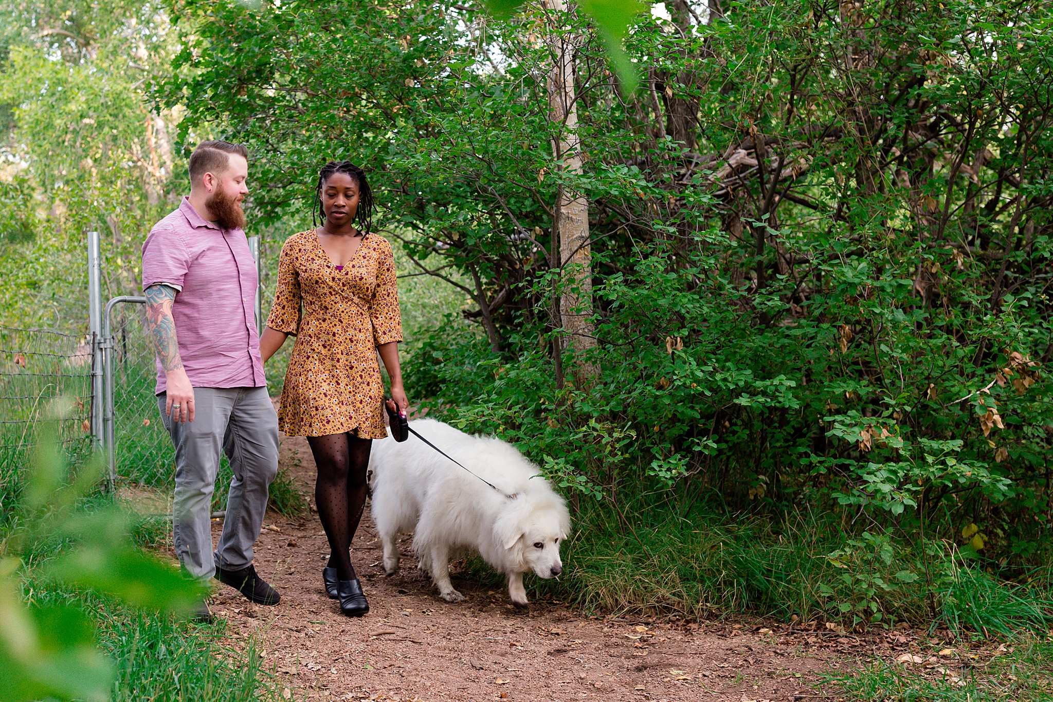 Latrice & Drew's Bear Creek Dog Park & Colorado Springs Engagement Session by Colorado Engagement Photographer, Jennifer Garza. Colorado Engagement Photographer, Colorado Engagement Photography, Colorado Springs Engagement Photographer, Colorado Springs Engagement, Bear Creek Dog Park, Dog Engagement Photos, Dog Park Engagement Session, Engagement Photos, Wedding Inspo, Couples Goals, Rocky Mountain Bride, Colorado Bride