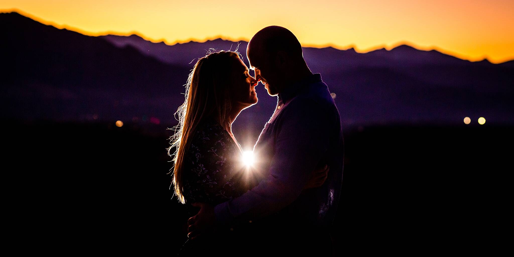 Silhouette photo of engaged couple embracing at sunset during their Colorado engagement session. Kelli & Jason’s Sweet Cow Ice Cream and Davidson Mesa Fall Engagement Session by Colorado Engagement Photographer, Jennifer Garza. Colorado Engagement Photographer, Colorado Engagement Photography, Sweet Cow Engagement Session, Davidson Mesa Engagement Session, Colorado Fall Engagement Photos, Fall Engagement Photography, Mountain Engagement Photographer, Colorado Wedding, Colorado Bride, MagMod