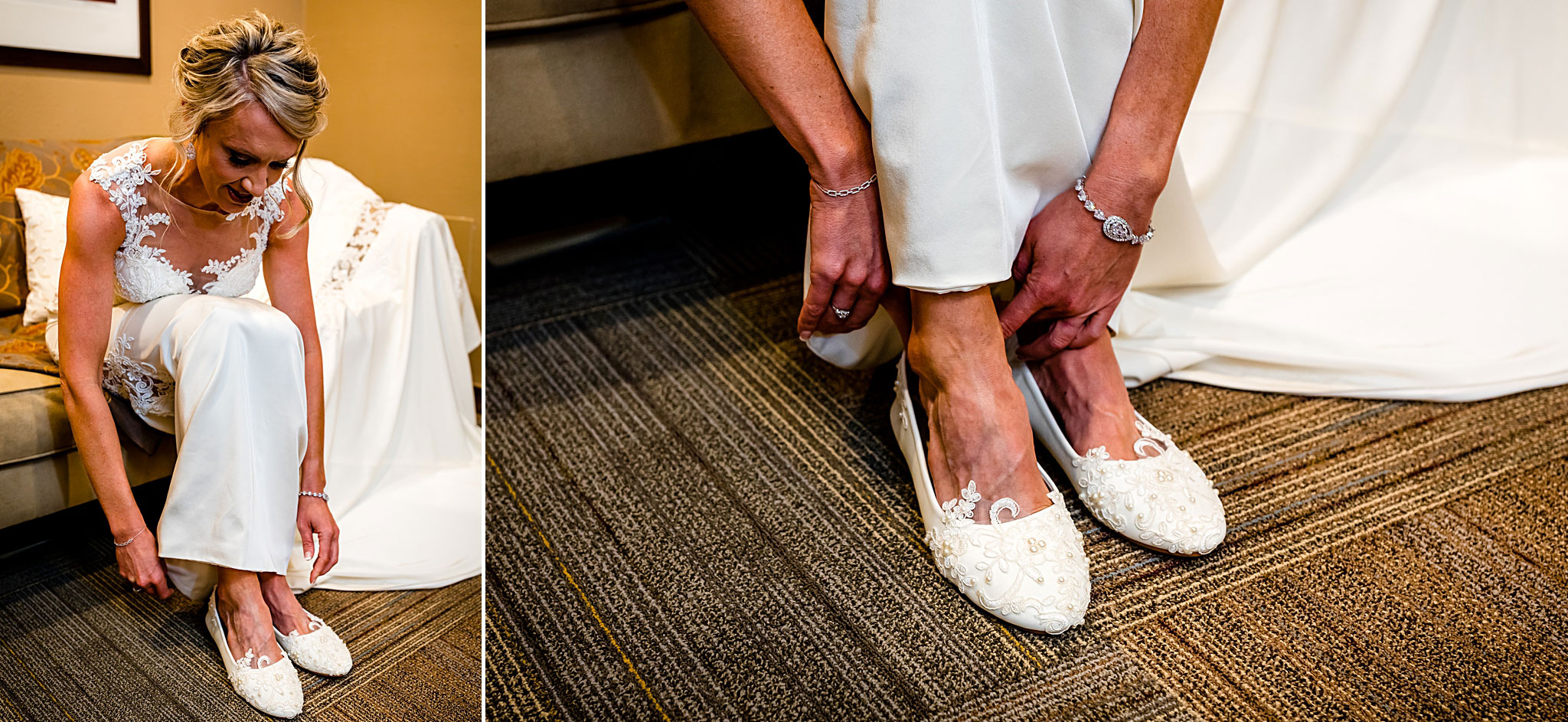 Bride putting her shoes on. Kelli & Jason's golf course wedding at The Ranch Country Club by Colorado Wedding Photographer Jennifer Garza, Small wedding ideas, Intimate wedding, Golf Course Wedding, Country Club Wedding, Summer Wedding, Golf Wedding, Wedding planning, Colorado Wedding Photographer, Colorado Elopement Photographer, Colorado Elopement, Colorado Wedding, Denver Wedding Photographer, Denver Wedding, Wedding Inspiration, Summer Wedding Inspiration, Colorado Bride