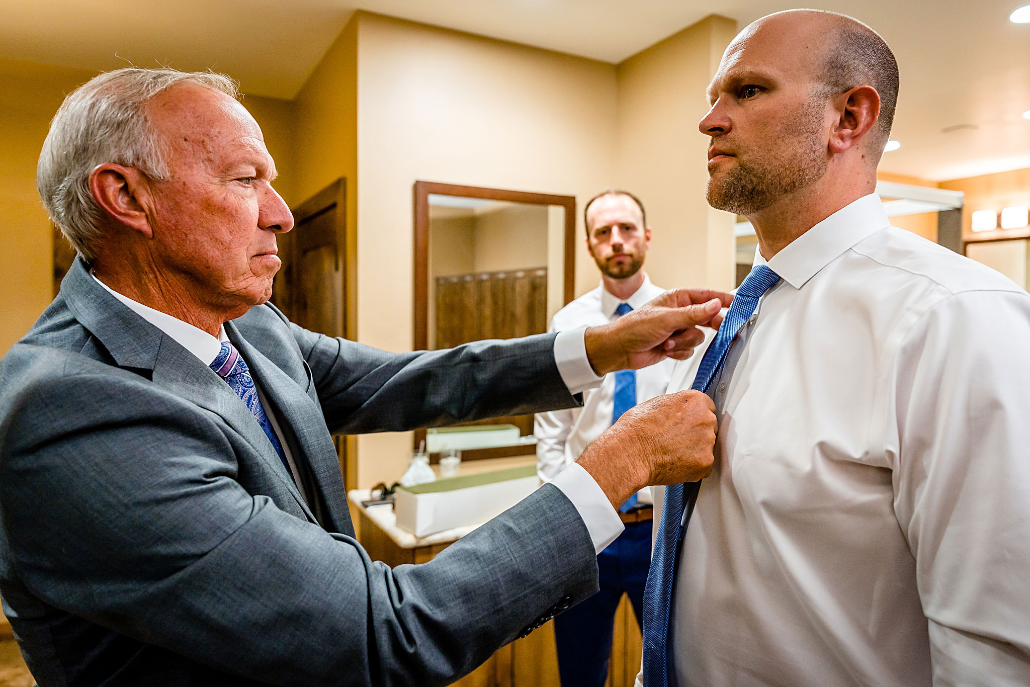 Bride's father helping Groom with his tie. Kelli & Jason's golf course wedding at The Ranch Country Club by Colorado Wedding Photographer Jennifer Garza, Small wedding ideas, Intimate wedding, Golf Course Wedding, Country Club Wedding, Summer Wedding, Golf Wedding, Wedding planning, Colorado Wedding Photographer, Colorado Elopement Photographer, Colorado Elopement, Colorado Wedding, Denver Wedding Photographer, Denver Wedding, Wedding Inspiration, Summer Wedding Inspiration, Colorado Bride