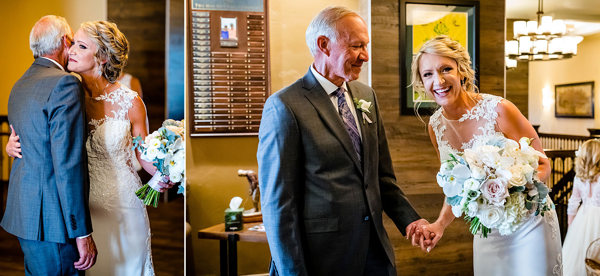 First Look between Father and the Bride. Kelli & Jason's golf course wedding at The Ranch Country Club by Colorado Wedding Photographer Jennifer Garza, Small wedding ideas, Intimate wedding, Golf Course Wedding, Country Club Wedding, Summer Wedding, Golf Wedding, Wedding planning, Colorado Wedding Photographer, Colorado Elopement Photographer, Colorado Elopement, Colorado Wedding, Denver Wedding Photographer, Denver Wedding, Wedding Inspiration, Summer Wedding Inspiration, Colorado Bride