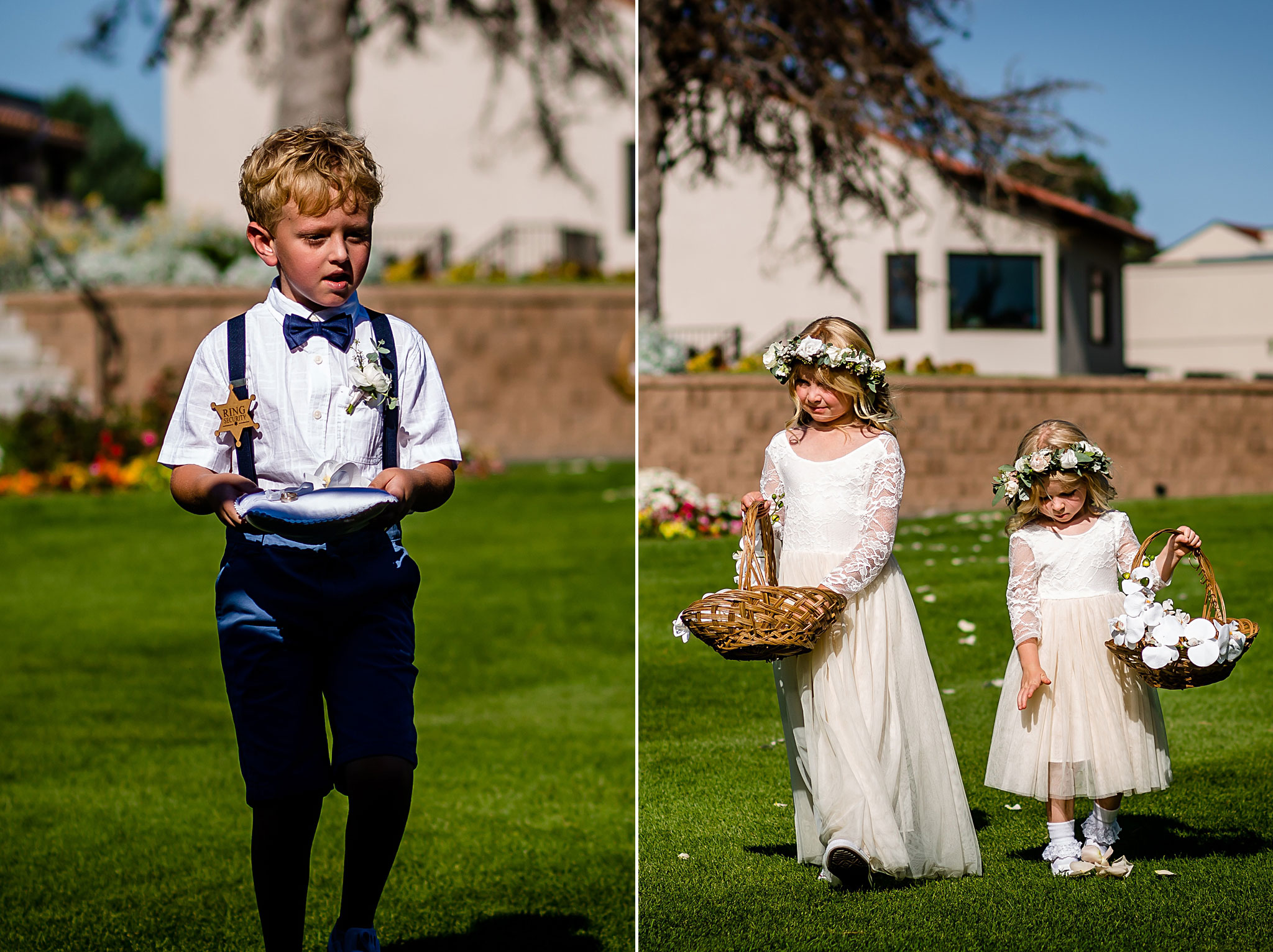 Ring Bearer and Flower Girls walking down the aisle. Kelli & Jason's golf course wedding at The Ranch Country Club by Colorado Wedding Photographer Jennifer Garza, Small wedding ideas, Intimate wedding, Golf Course Wedding, Country Club Wedding, Summer Wedding, Golf Wedding, Wedding planning, Colorado Wedding Photographer, Colorado Elopement Photographer, Colorado Elopement, Colorado Wedding, Denver Wedding Photographer, Denver Wedding, Wedding Inspiration, Summer Wedding Inspiration