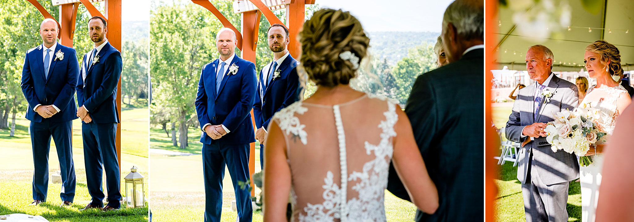 Groom seeing the bride for the first time. Kelli & Jason's golf course wedding at The Ranch Country Club by Colorado Wedding Photographer Jennifer Garza, Small wedding ideas, Intimate wedding, Golf Course Wedding, Country Club Wedding, Summer Wedding, Golf Wedding, Wedding planning, Colorado Wedding Photographer, Colorado Elopement Photographer, Colorado Elopement, Colorado Wedding, Denver Wedding Photographer, Denver Wedding, Wedding Inspiration, Summer Wedding Inspiration, Covid Wedding