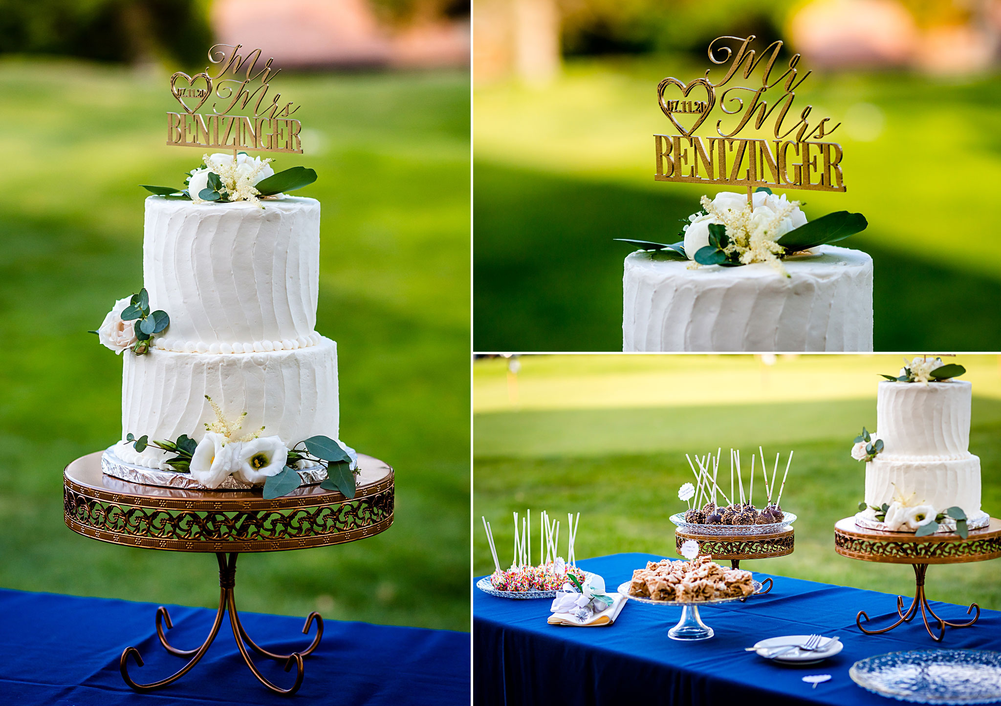 Beautiful Wedding Cake and Dessert Table. Kelli & Jason's golf course wedding at The Ranch Country Club by Colorado Wedding Photographer Jennifer Garza, Small wedding ideas, Intimate wedding, Golf Course Wedding, Country Club Wedding, Summer Wedding, Golf Wedding, Wedding planning, Colorado Wedding Photographer, Colorado Elopement Photographer, Colorado Elopement, Colorado Wedding, Denver Wedding Photographer, Denver Wedding, Wedding Inspiration, Summer Wedding Inspiration, Covid Wedding