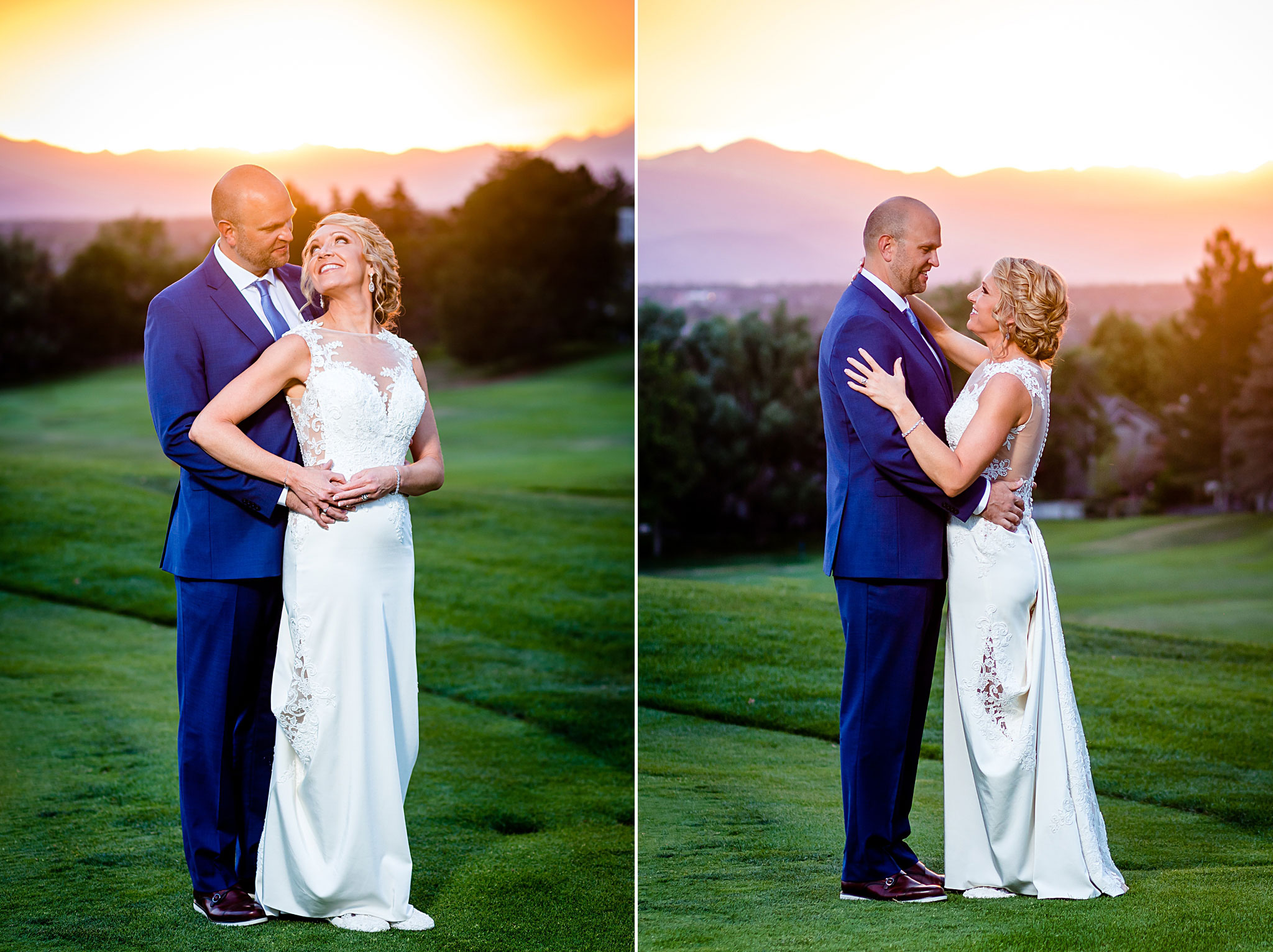 Beautiful Sunset Portraits with Bride and Groom. Kelli & Jason's golf course wedding at The Ranch Country Club by Colorado Wedding Photographer Jennifer Garza, Small wedding ideas, Intimate wedding, Golf Course Wedding, Country Club Wedding, Summer Wedding, Golf Wedding, Wedding planning, Colorado Wedding Photographer, Colorado Elopement Photographer, Colorado Elopement, Colorado Wedding, Denver Wedding Photographer, Denver Wedding, Wedding Inspiration, Summer Wedding Inspiration, Covid Wedding