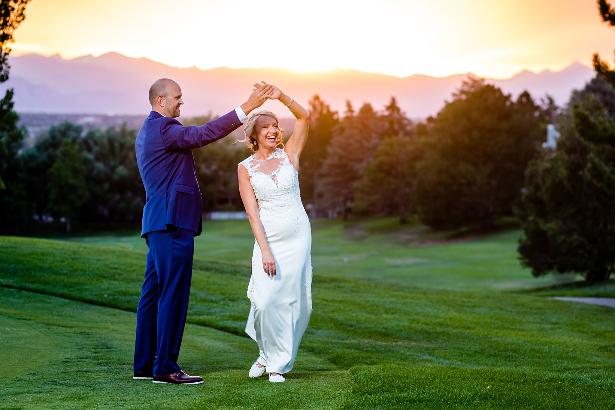 Beautiful Sunset Portraits with Bride and Groom. Kelli & Jason's golf course wedding at The Ranch Country Club by Colorado Wedding Photographer Jennifer Garza, Small wedding ideas, Intimate wedding, Golf Course Wedding, Country Club Wedding, Summer Wedding, Golf Wedding, Wedding planning, Colorado Wedding Photographer, Colorado Elopement Photographer, Colorado Elopement, Colorado Wedding, Denver Wedding Photographer, Denver Wedding, Wedding Inspiration, Summer Wedding Inspiration, Covid Wedding
