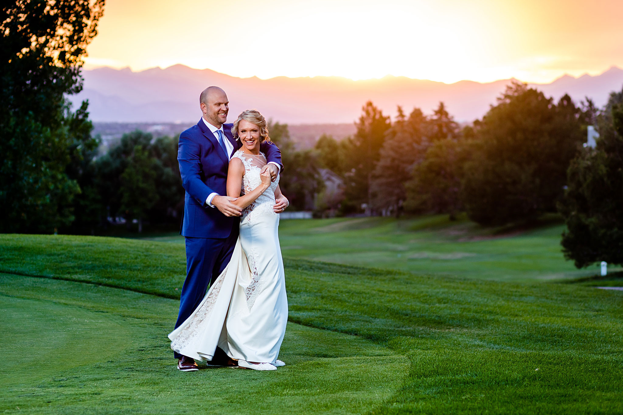 Beautiful Sunset Portraits with Bride and Groom. Kelli & Jason's golf course wedding at The Ranch Country Club by Colorado Wedding Photographer Jennifer Garza, Small wedding ideas, Intimate wedding, Golf Course Wedding, Country Club Wedding, Summer Wedding, Golf Wedding, Wedding planning, Colorado Wedding Photographer, Colorado Elopement Photographer, Colorado Elopement, Colorado Wedding, Denver Wedding Photographer, Denver Wedding, Wedding Inspiration, Summer Wedding Inspiration, Covid Wedding