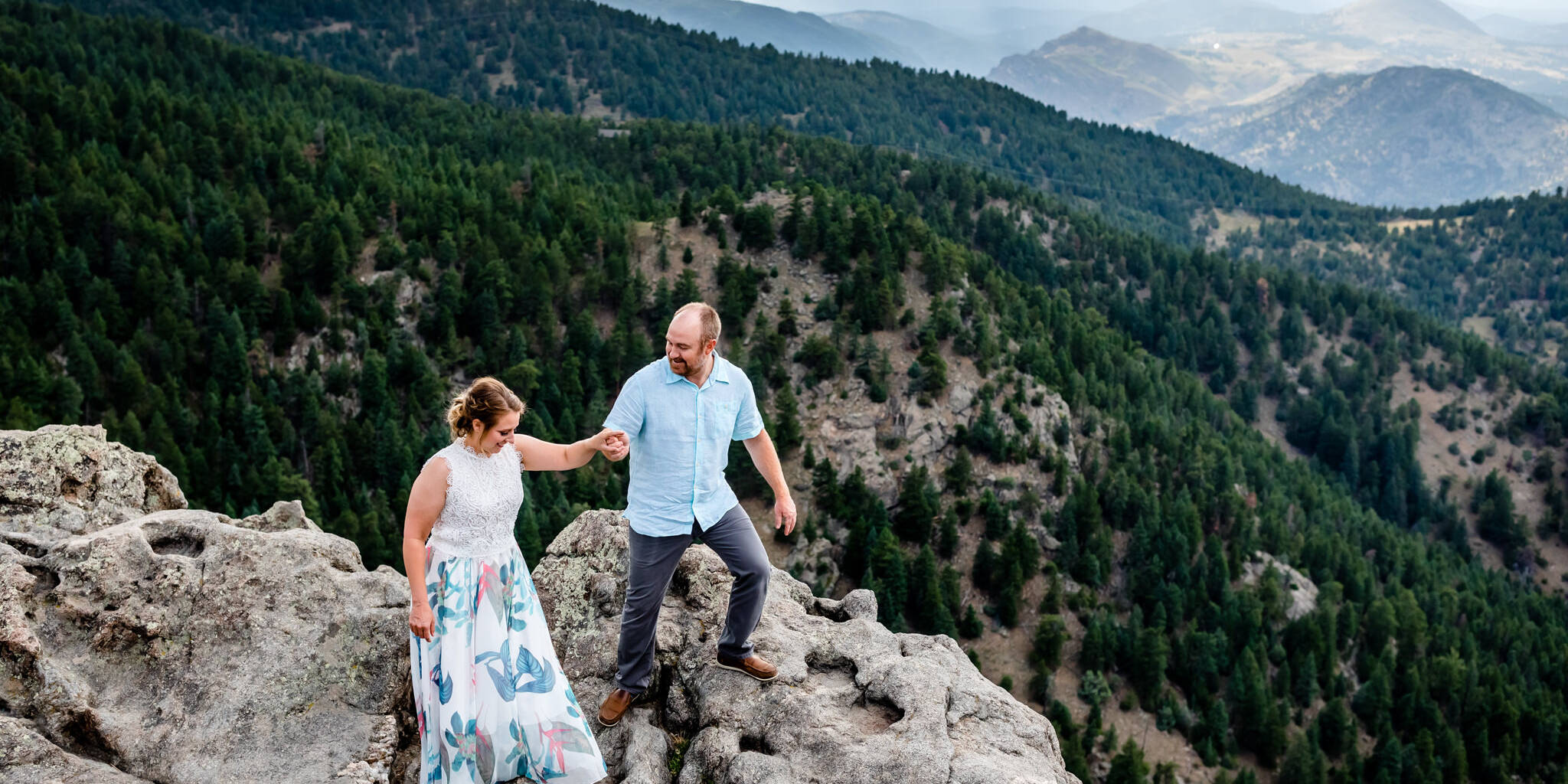 Taylor helping Lauren walk across the mountain ridge on top of Lost Gulch Overlook. Mountain Fall Engagement Session by Colorado Engagement Photographer, Jennifer Garza. Colorado Fall Engagement, Colorado Fall Engagement Photos, Fall Engagement Photography, Fall Engagement Photos, Colorado Engagement Photographer, Colorado Engagement Photography, Mountain Engagement Photographer, Mountain Engagement, Mountain Engagement Photos, Rocky Mountain Bride, Wedding Inspo, Wedding Season, Colorado Wedding, Colorado Bride, Bride to Be, Couples Goals